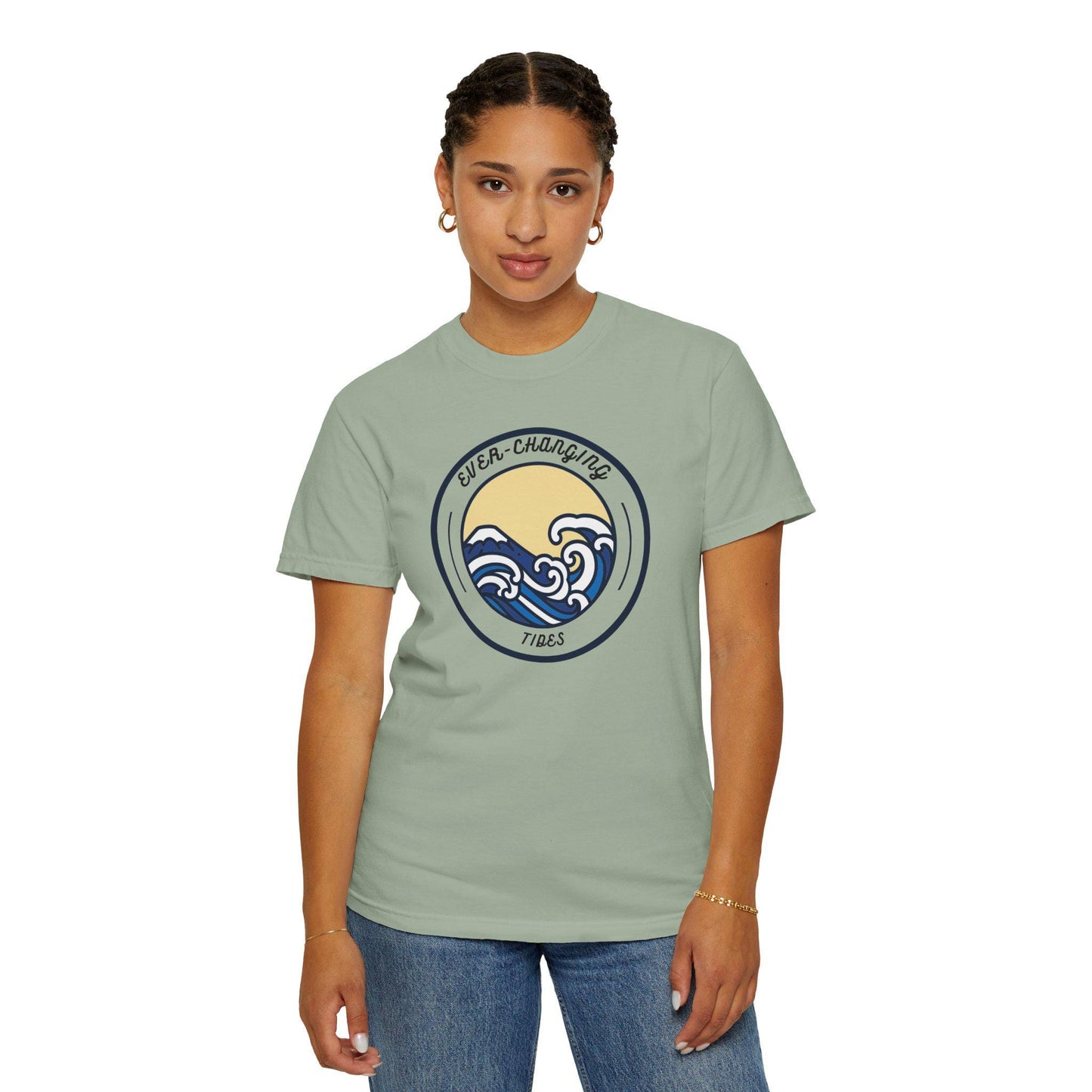 Ever Changing Waves T-shirt | Nautical Ocean Wave Sunrise Design