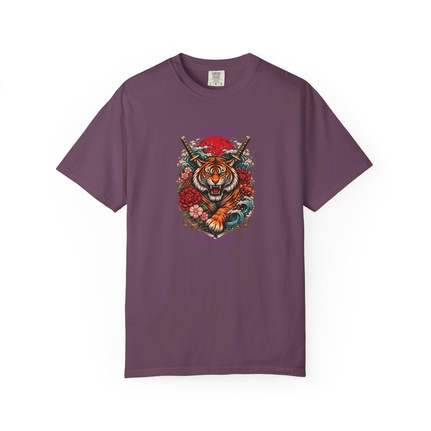 Savage Nature Tiger T-Shirt Floral Tiger Graphic Tee