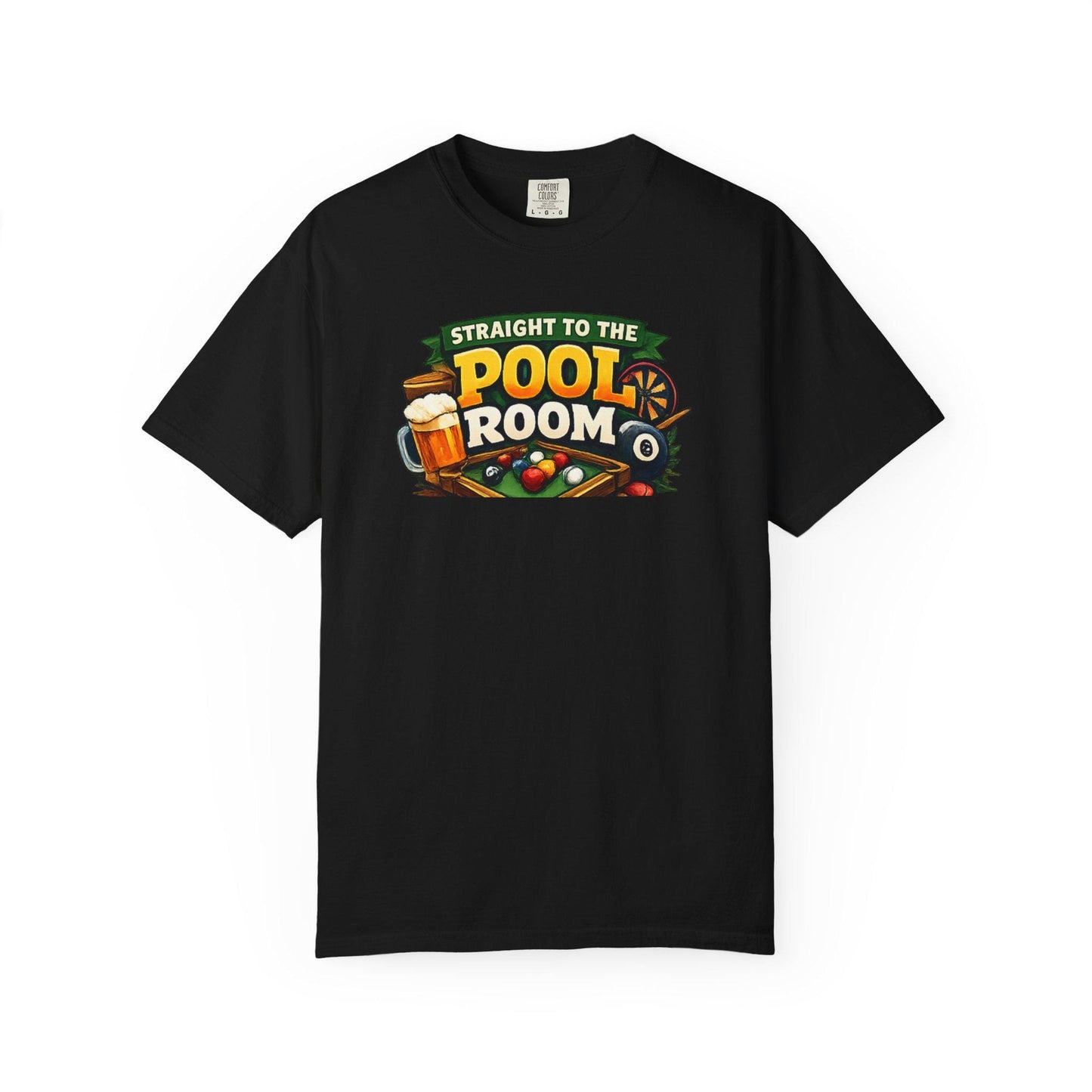 Straight to the Pool Room T-Shirt | Billiards Balls & Beer Graphic