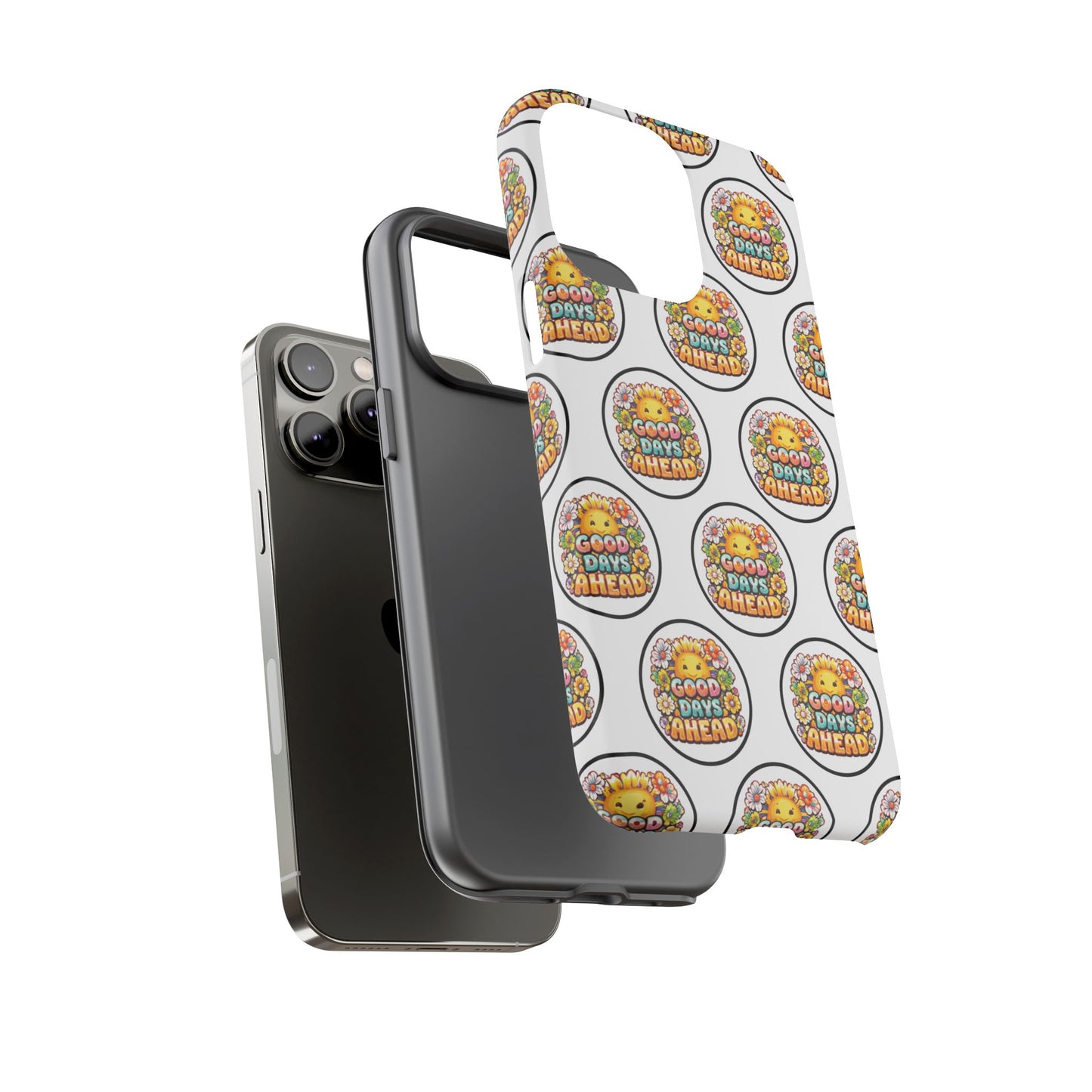 Phone Case – 'Good Days Ahead' Retro Sun Pattern