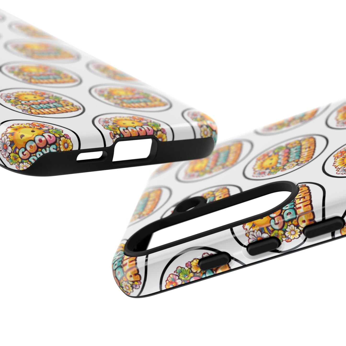 Phone Case – 'Good Days Ahead' Retro Sun Pattern