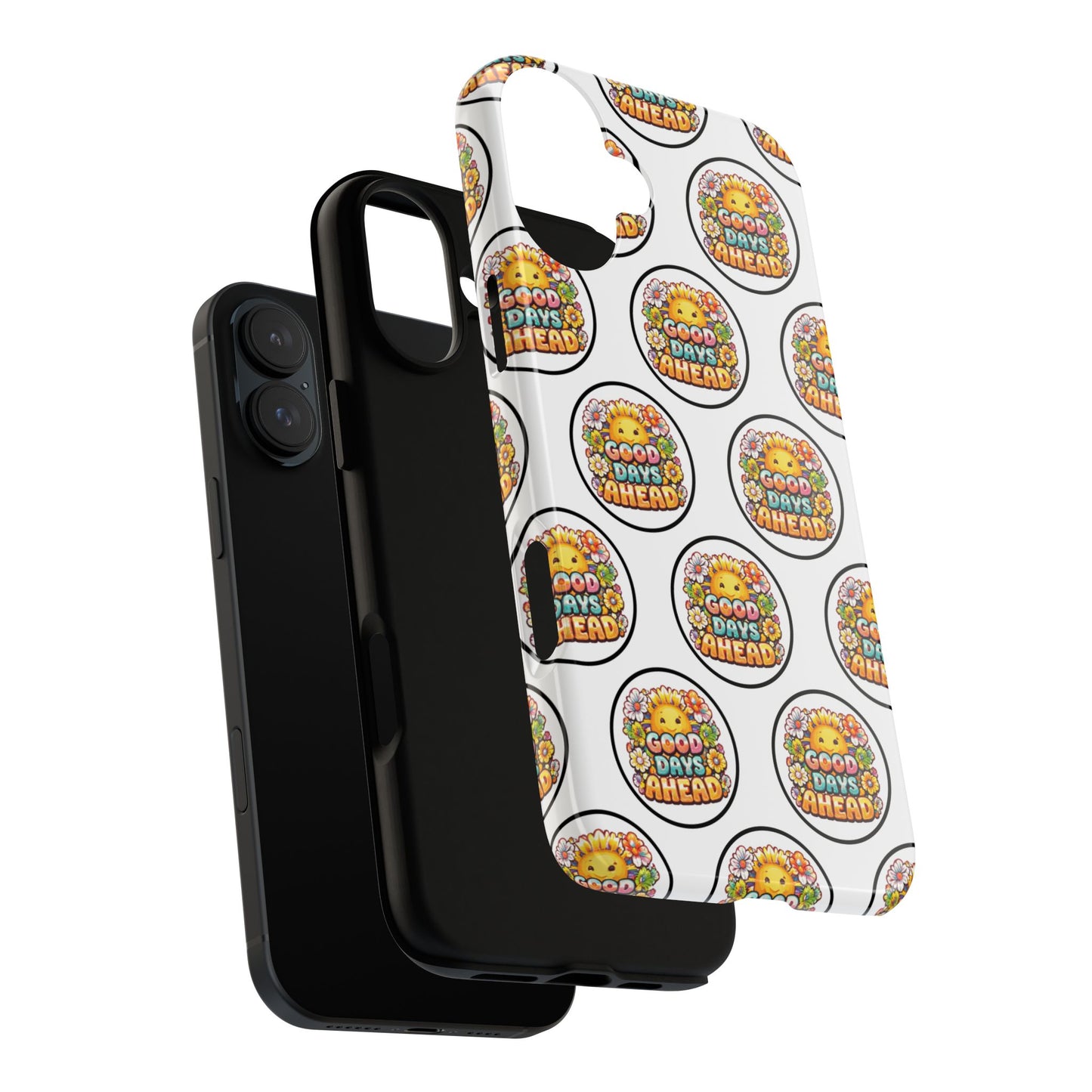 Phone Case – 'Good Days Ahead' Retro Sun Pattern