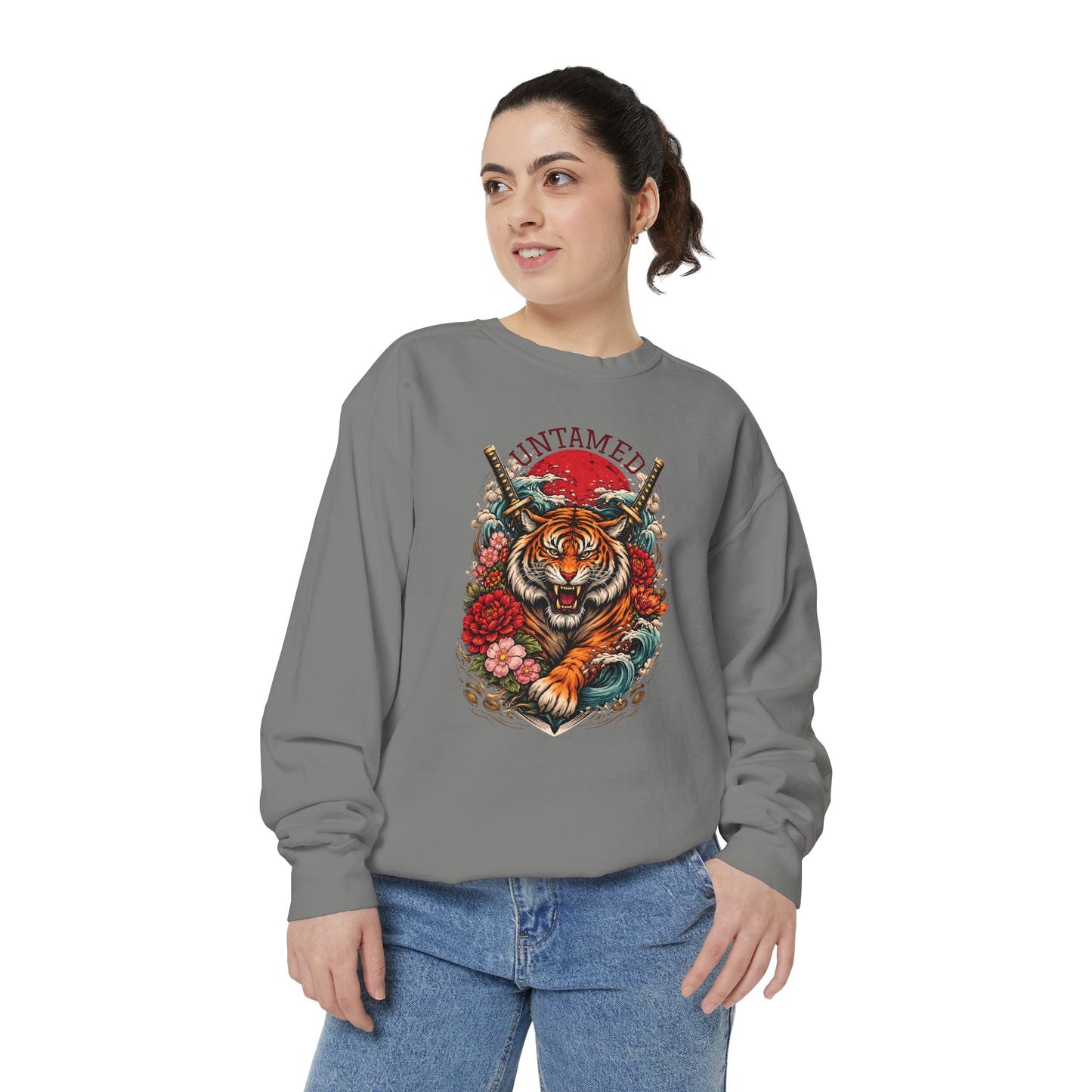 Untamed Tiger Sweatshirt – Floral Samurai Graphic Crewneck
