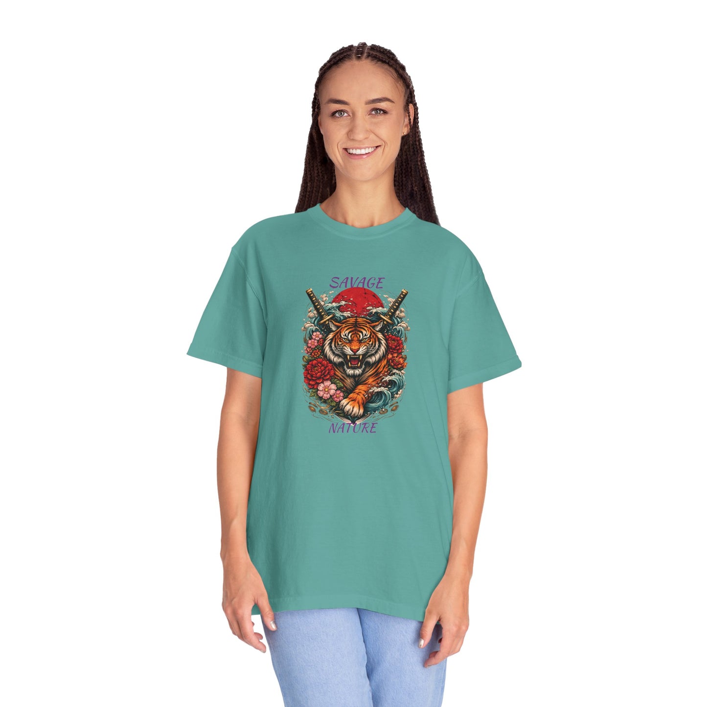 Savage Nature Tiger T-Shirt – Floral Tiger Graphic Tee
