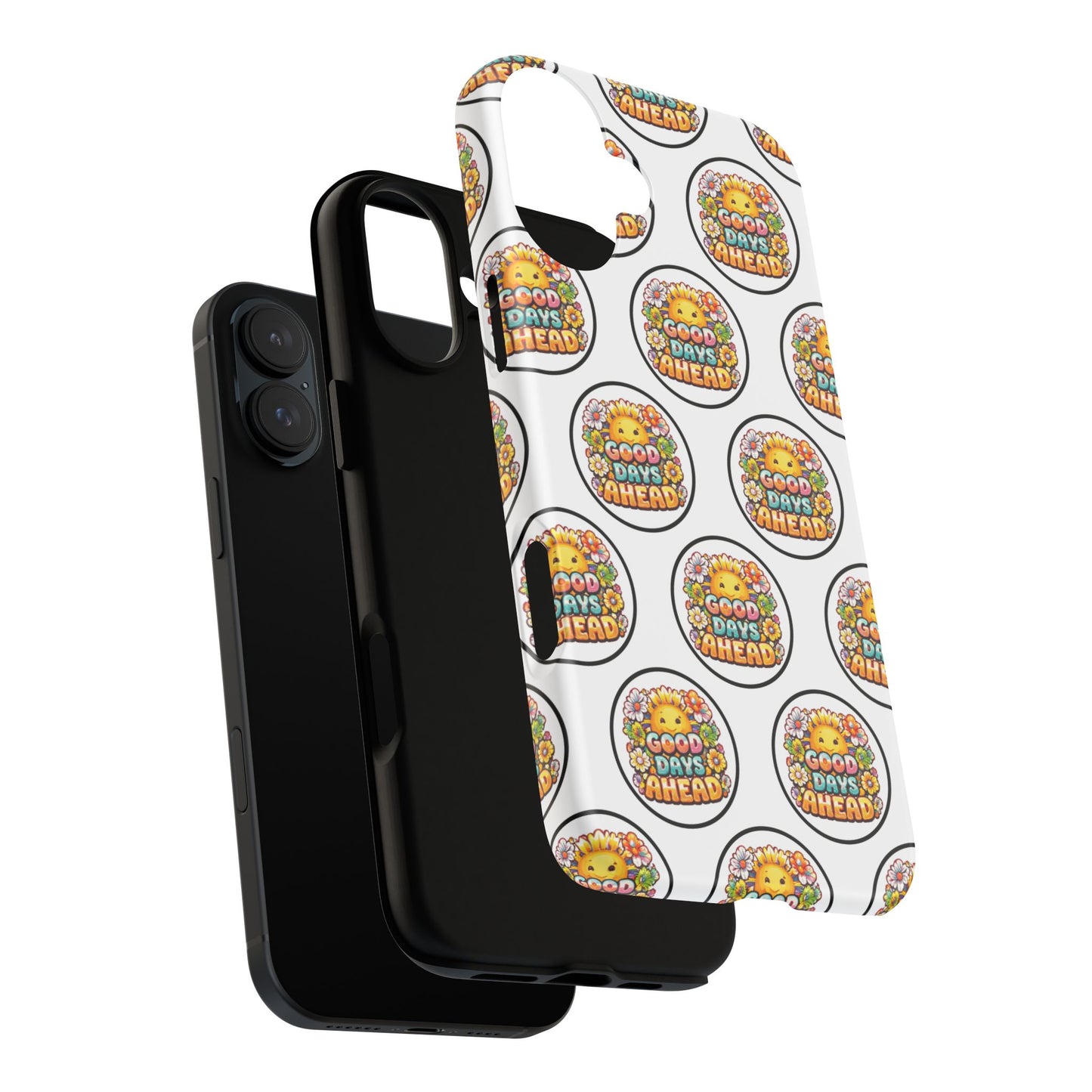 Phone Case – 'Good Days Ahead' Retro Sun Pattern