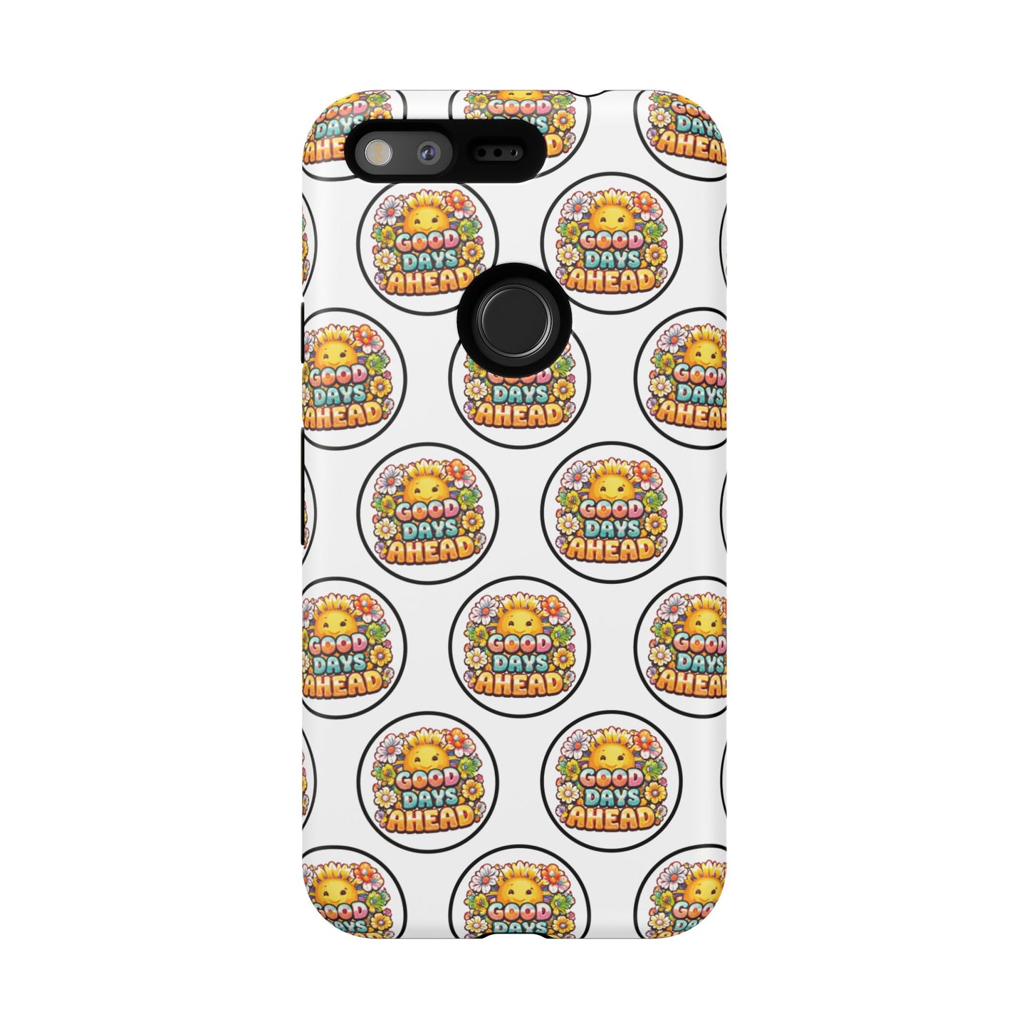 Phone Case – 'Good Days Ahead' Retro Sun Pattern
