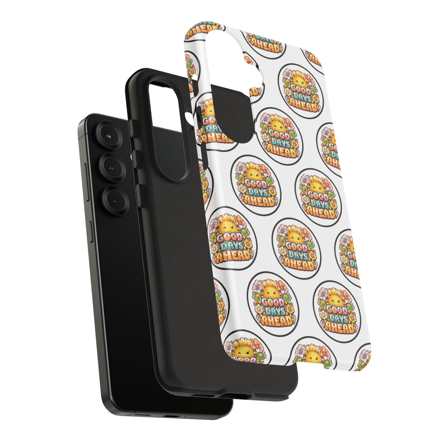 Phone Case – 'Good Days Ahead' Retro Sun Pattern