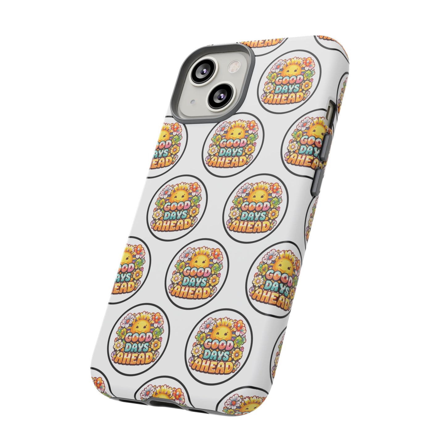 Phone Case – 'Good Days Ahead' Retro Sun Pattern