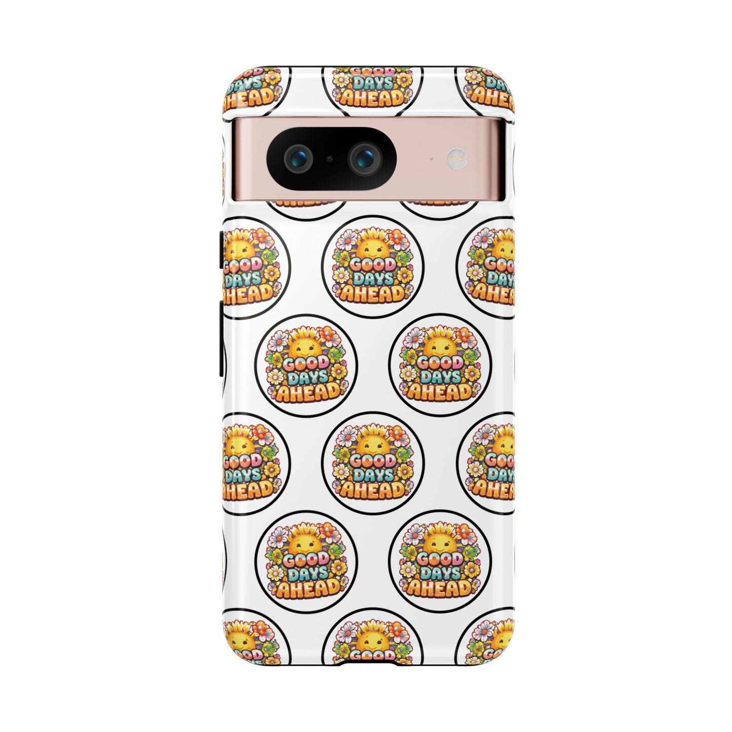 Phone Case – 'Good Days Ahead' Retro Sun Pattern