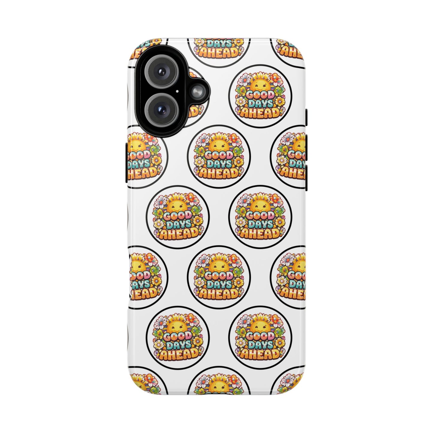 Phone Case – 'Good Days Ahead' Retro Sun Pattern