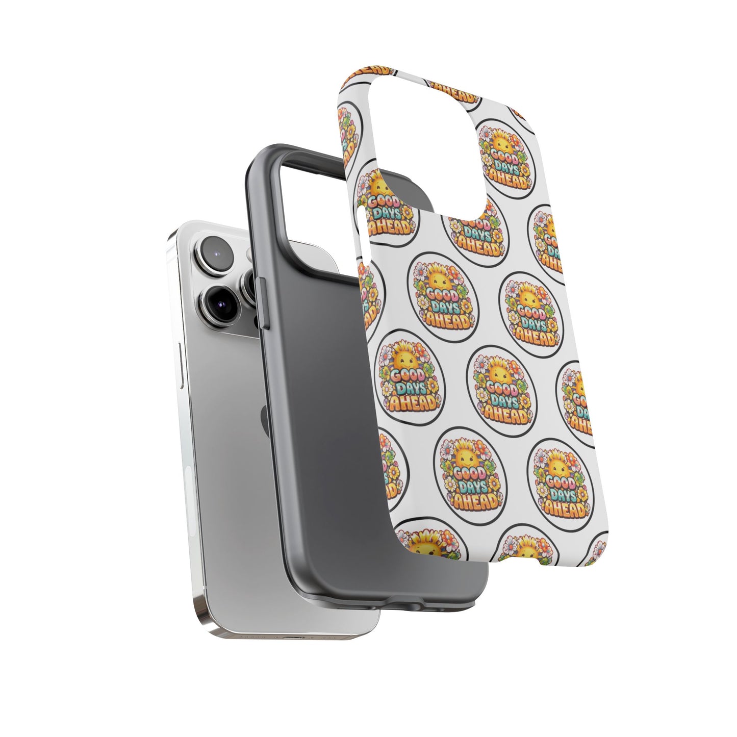 Phone Case – 'Good Days Ahead' Retro Sun Pattern