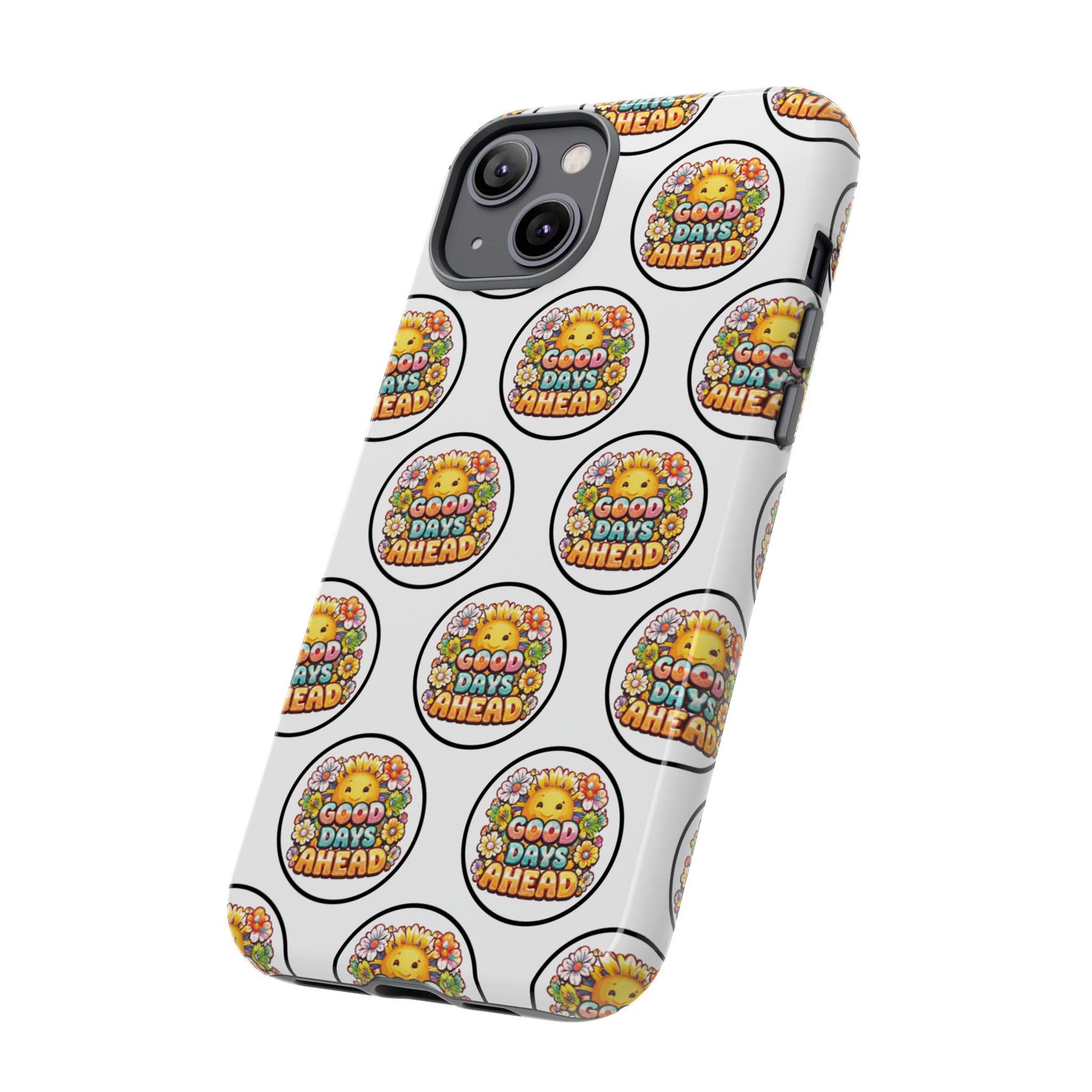 Phone Case – 'Good Days Ahead' Retro Sun Pattern