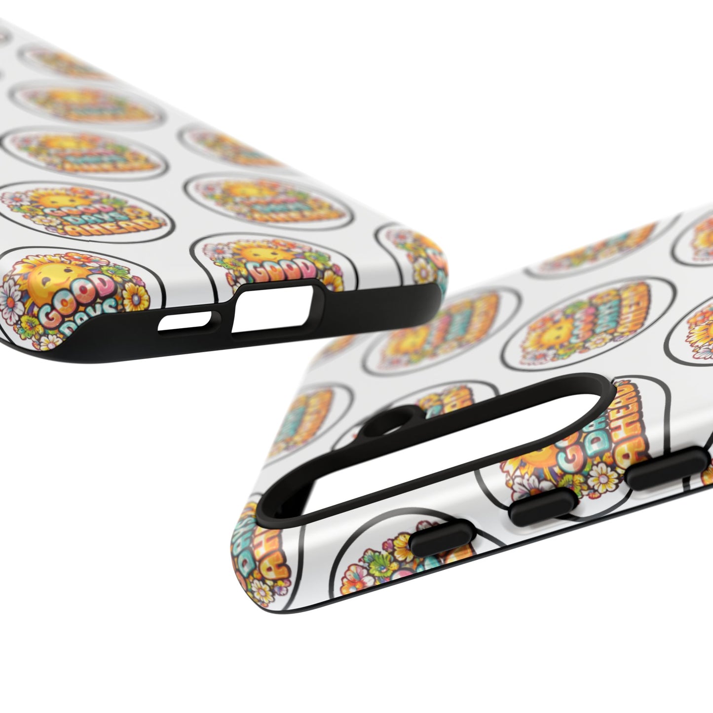 Phone Case – 'Good Days Ahead' Retro Sun Pattern