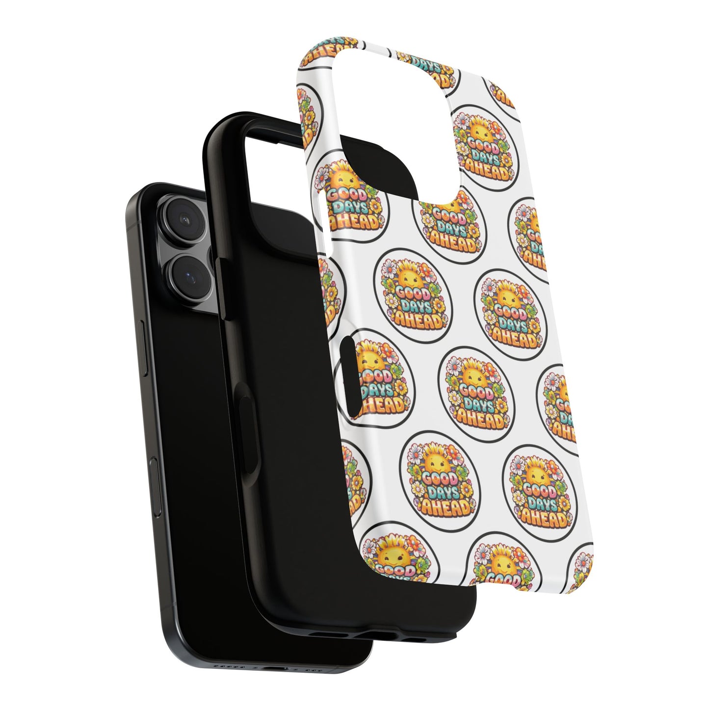 Phone Case – 'Good Days Ahead' Retro Sun Pattern