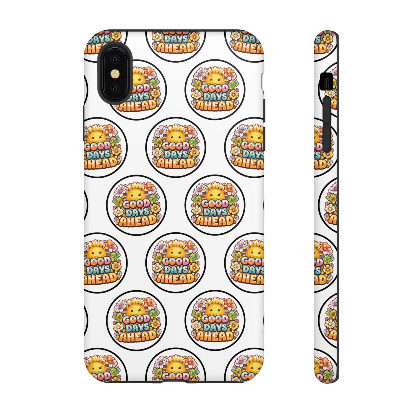 Phone Case – 'Good Days Ahead' Retro Sun Pattern