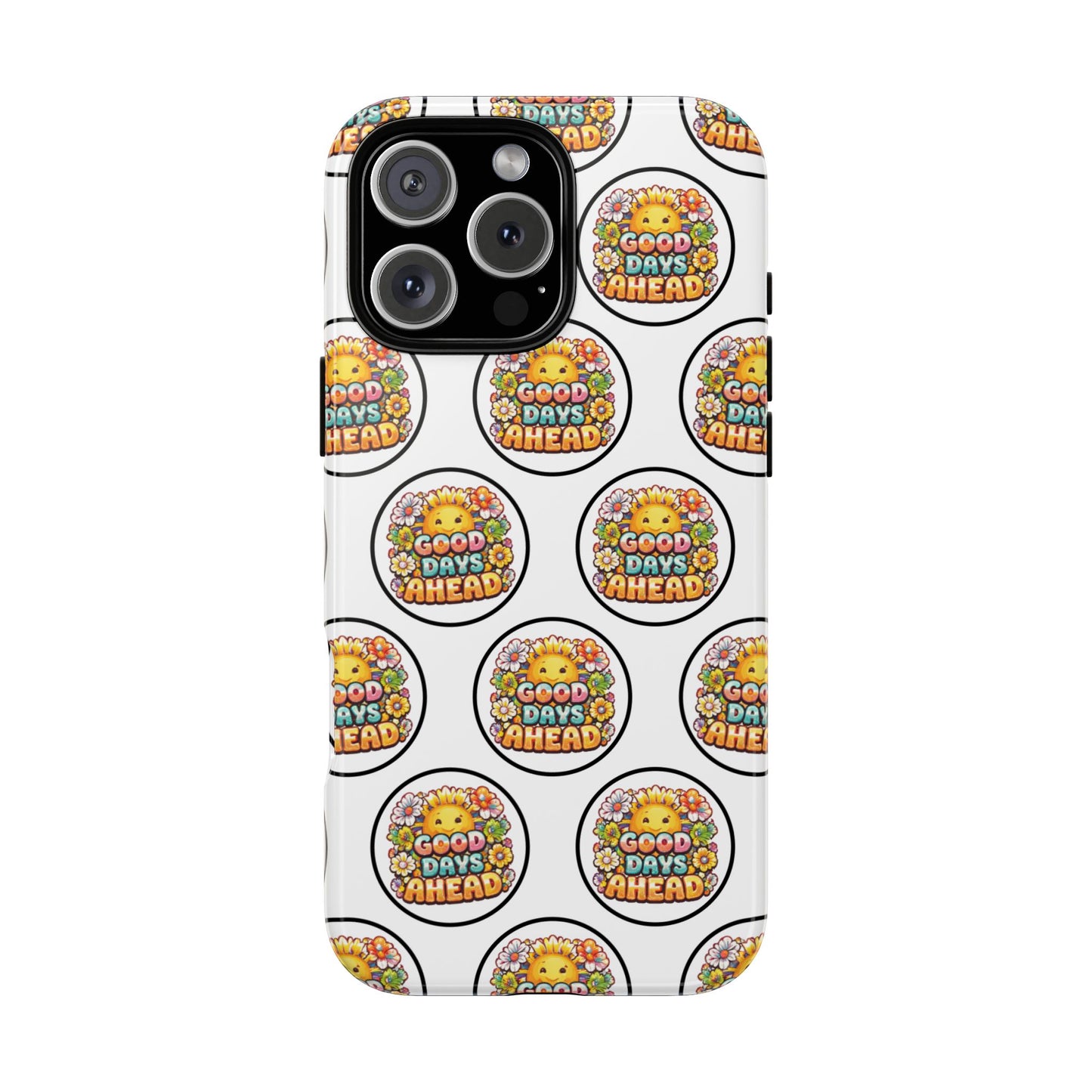 Phone Case – 'Good Days Ahead' Retro Sun Pattern
