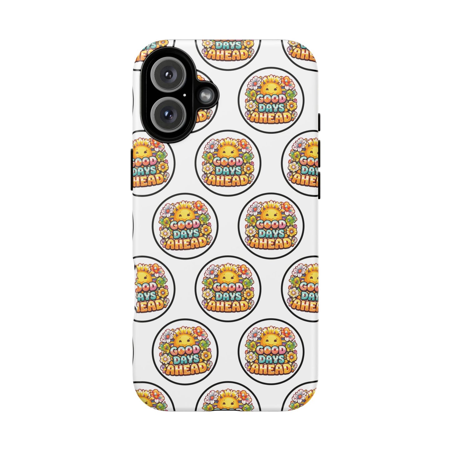 Phone Case – 'Good Days Ahead' Retro Sun Pattern