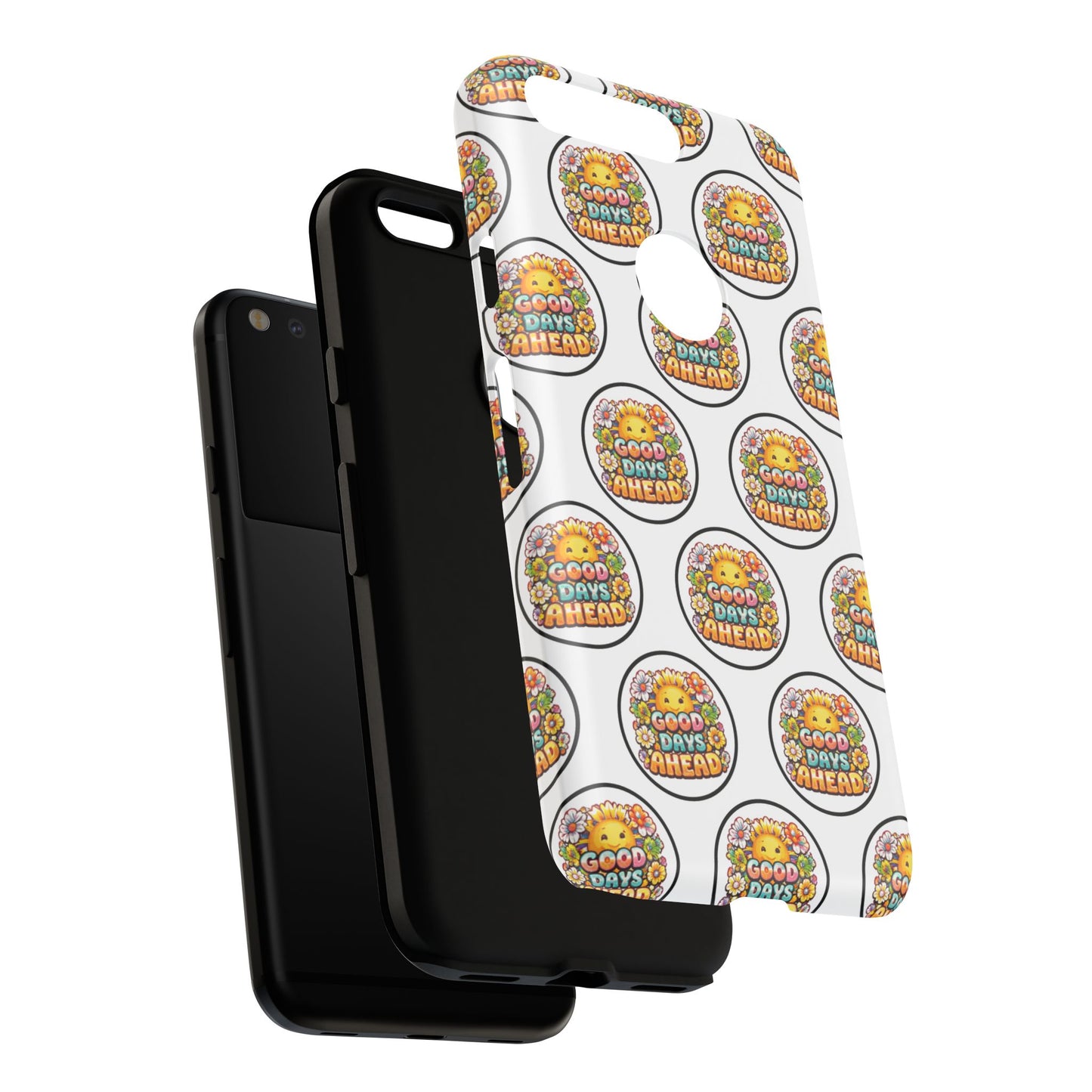 Phone Case – 'Good Days Ahead' Retro Sun Pattern