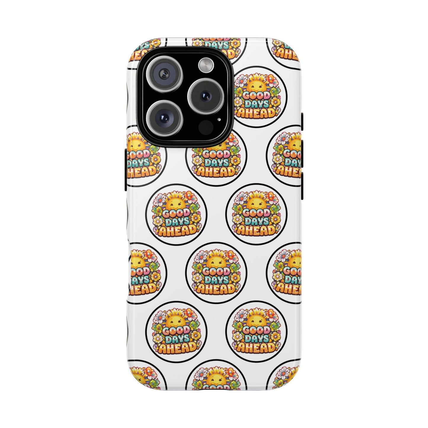 Phone Case – 'Good Days Ahead' Retro Sun Pattern