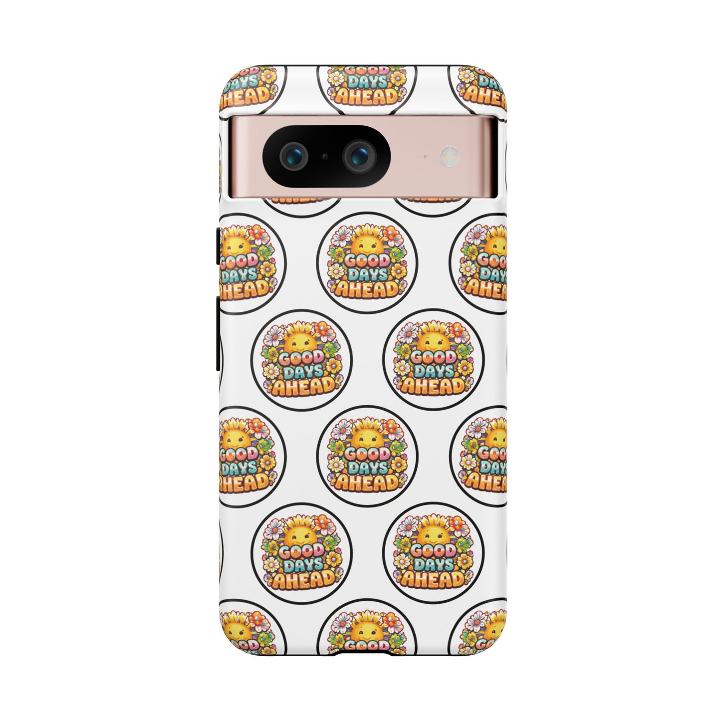 Phone Case – 'Good Days Ahead' Retro Sun Pattern