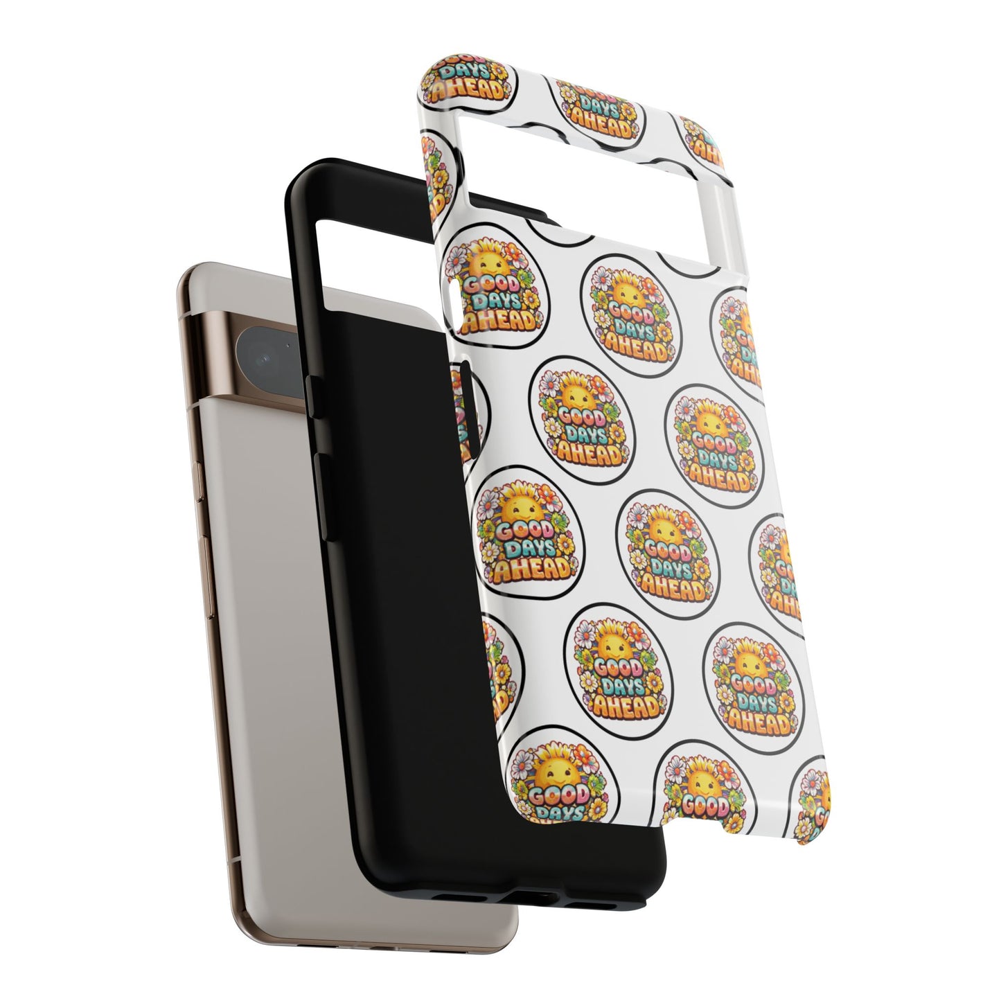 Phone Case – 'Good Days Ahead' Retro Sun Pattern