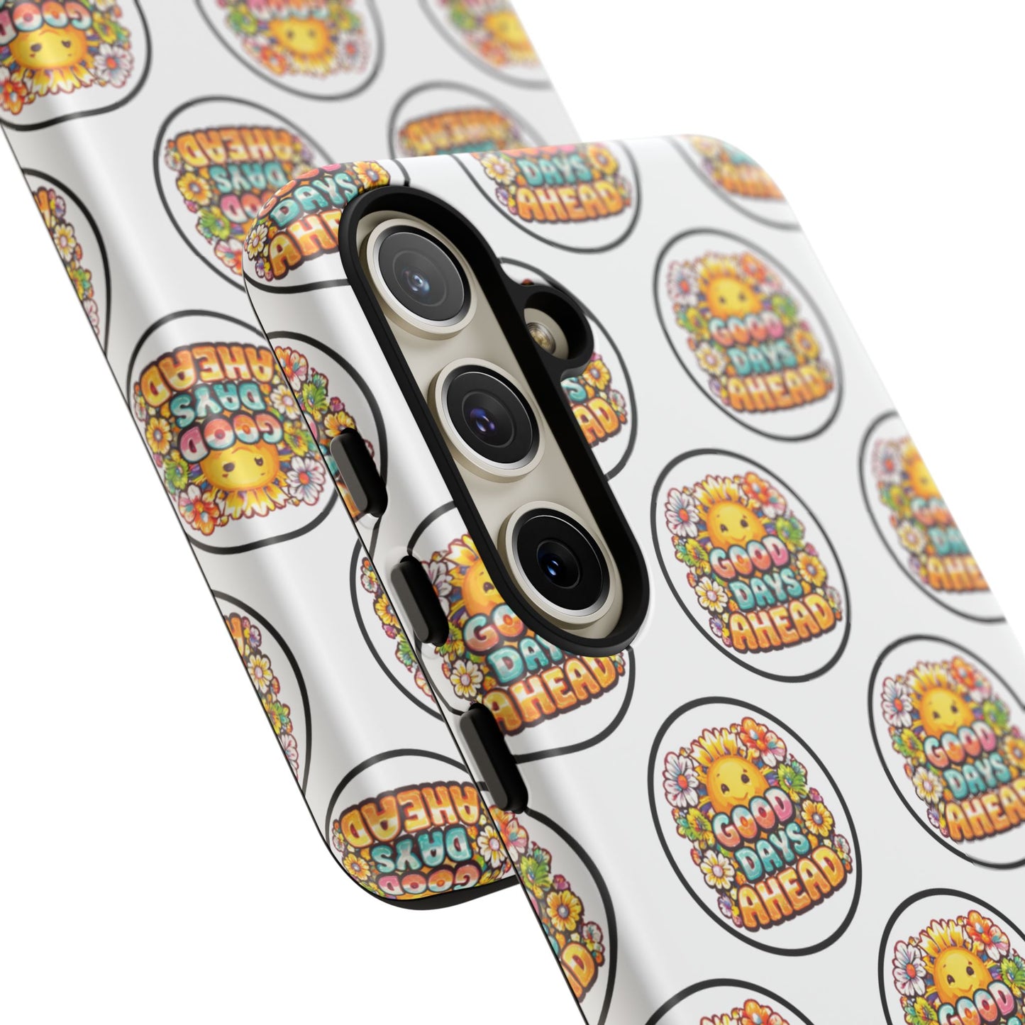 Phone Case – 'Good Days Ahead' Retro Sun Pattern