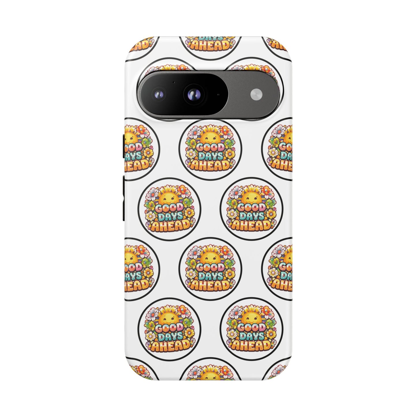 Phone Case – 'Good Days Ahead' Retro Sun Pattern