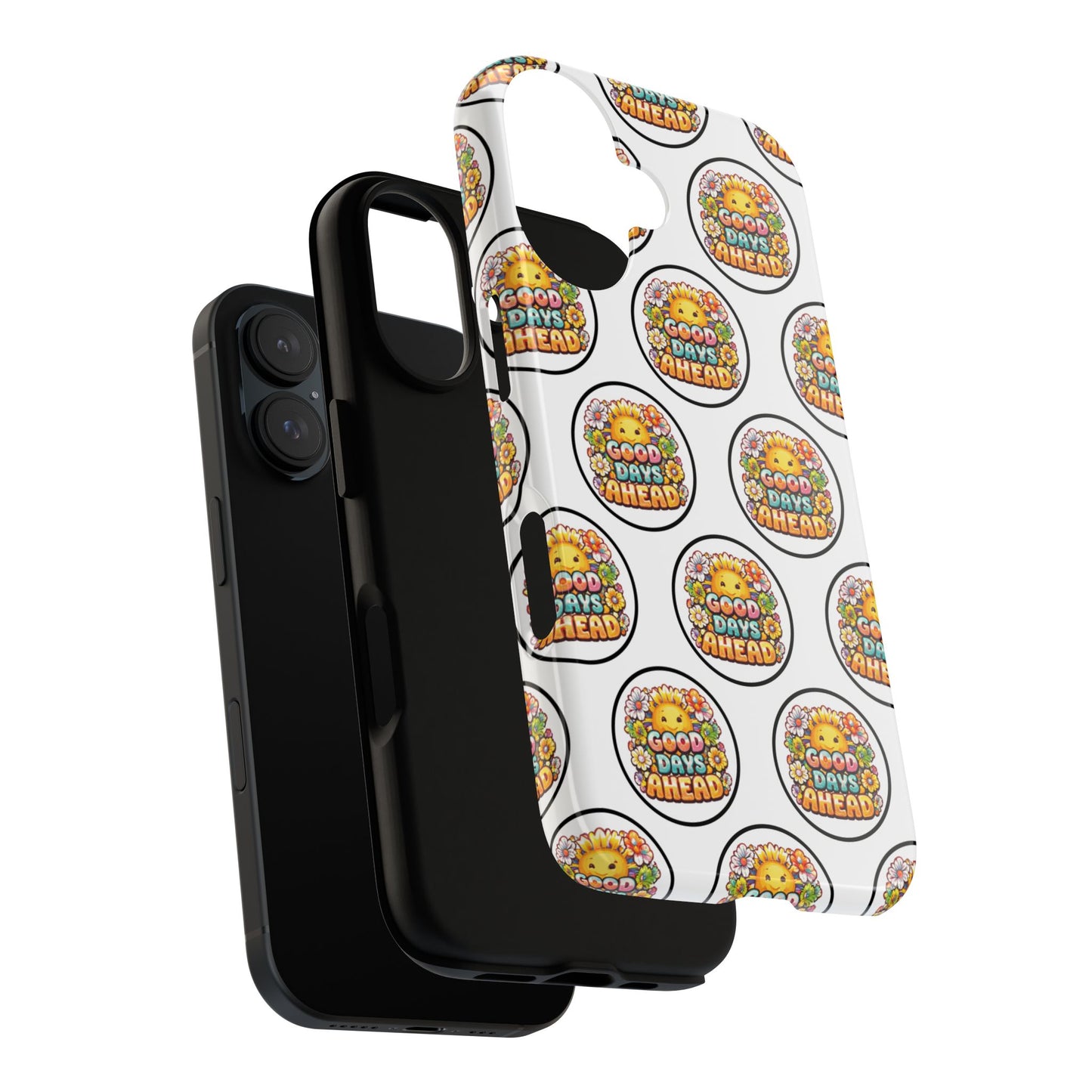 Phone Case – 'Good Days Ahead' Retro Sun Pattern