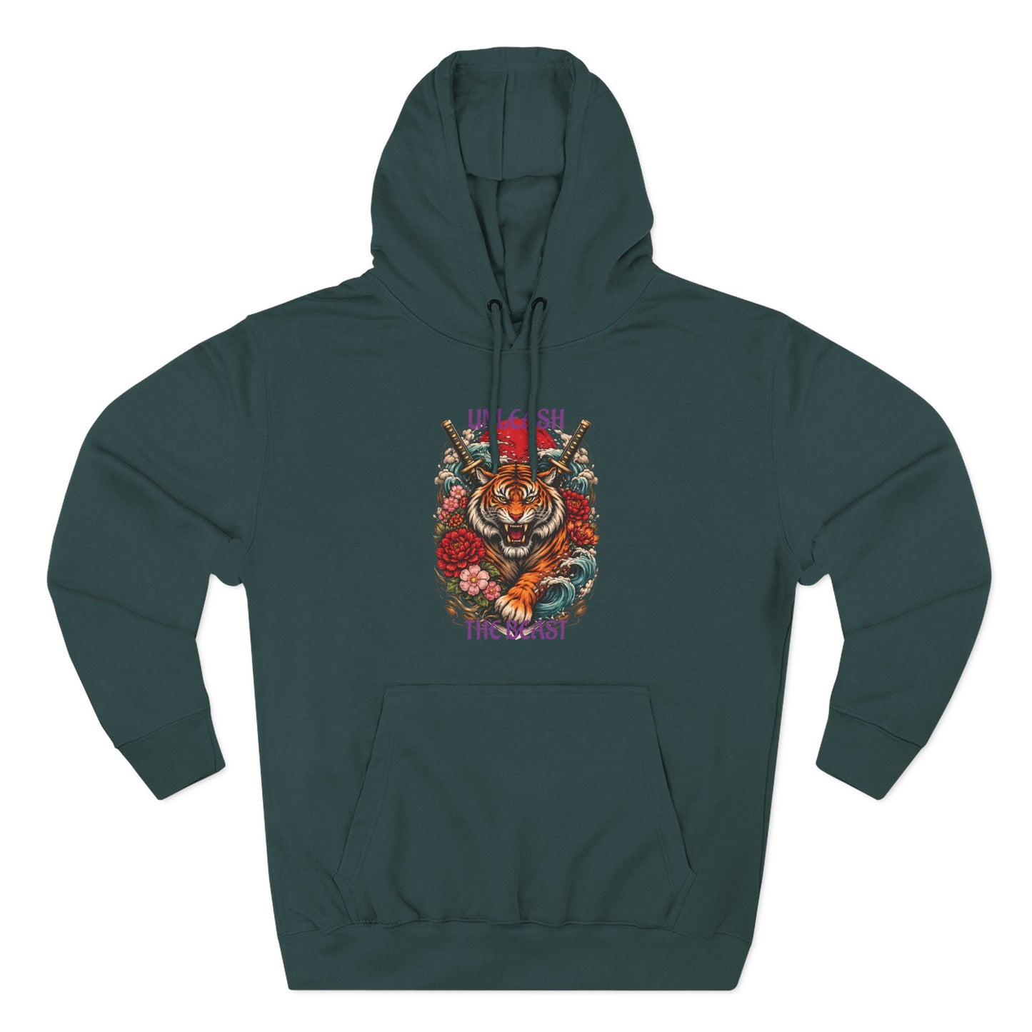 Hoodie — Vintage Tiger Floral “Let Me Finish The Beast” Graphic