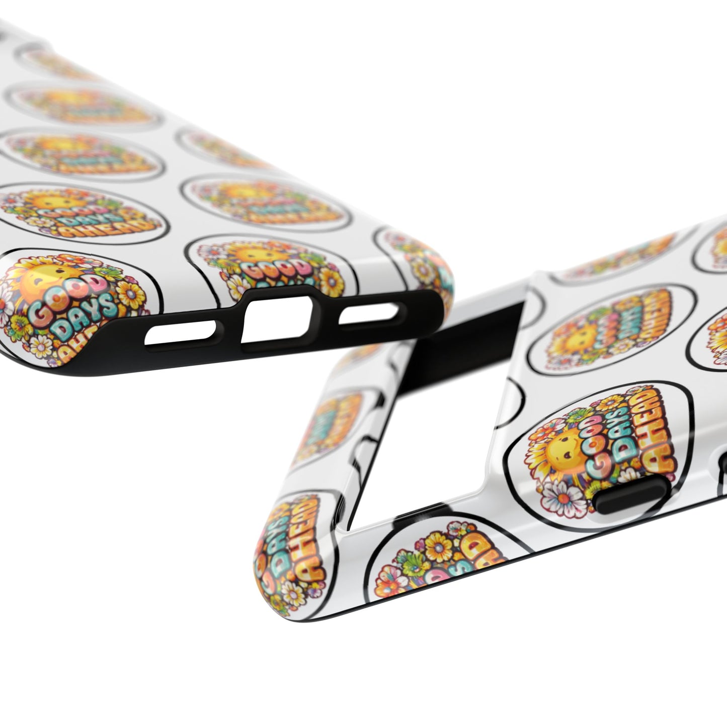 Phone Case – 'Good Days Ahead' Retro Sun Pattern