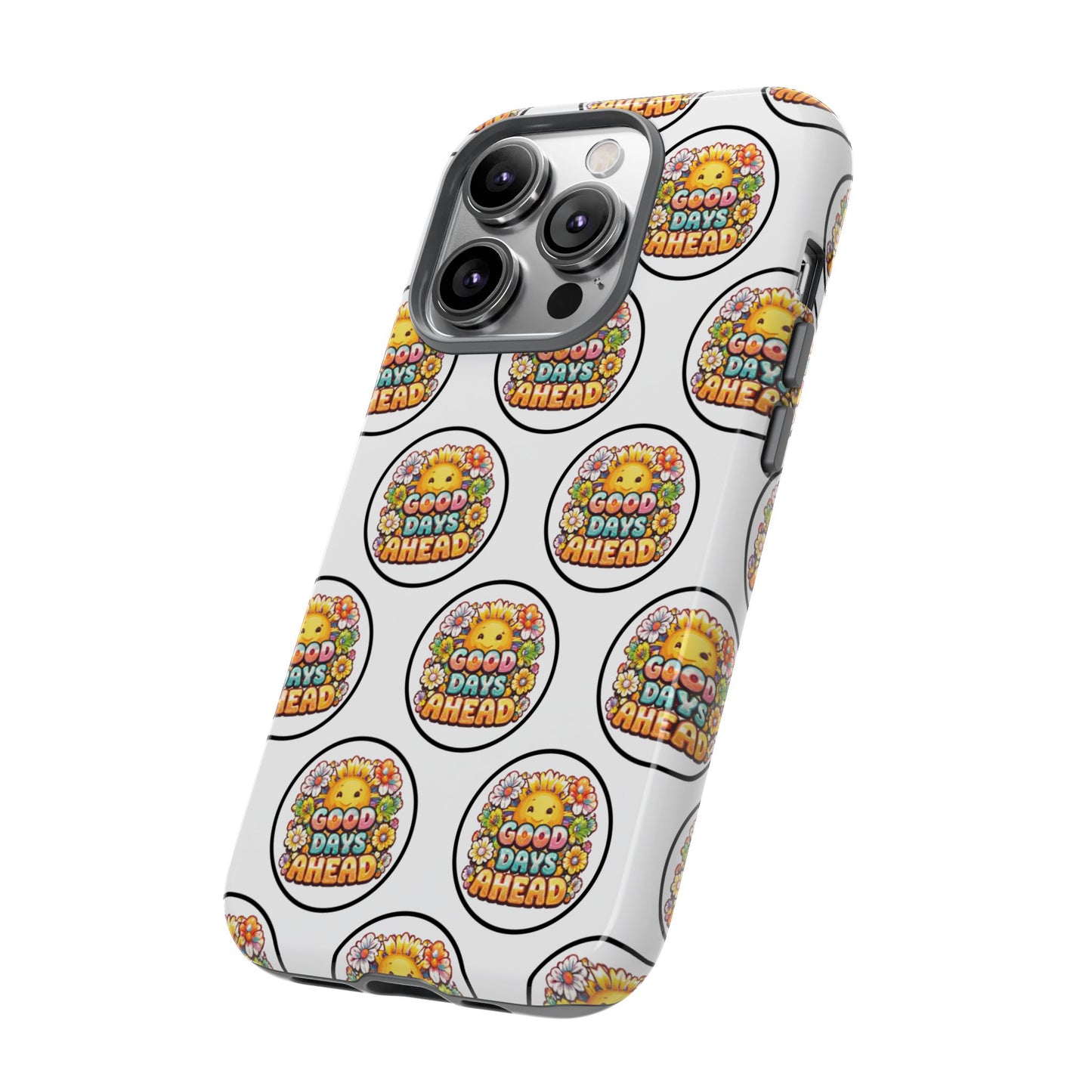 Phone Case – 'Good Days Ahead' Retro Sun Pattern