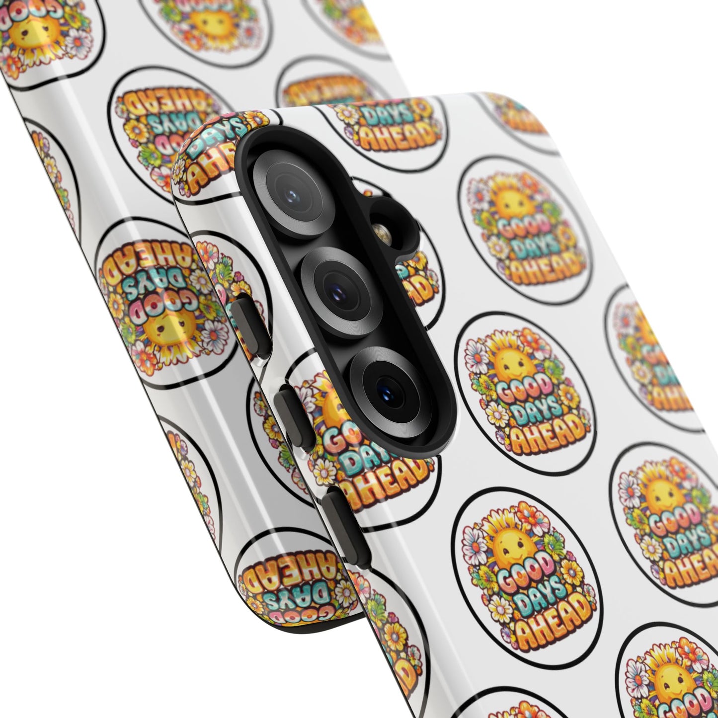 Phone Case – 'Good Days Ahead' Retro Sun Pattern