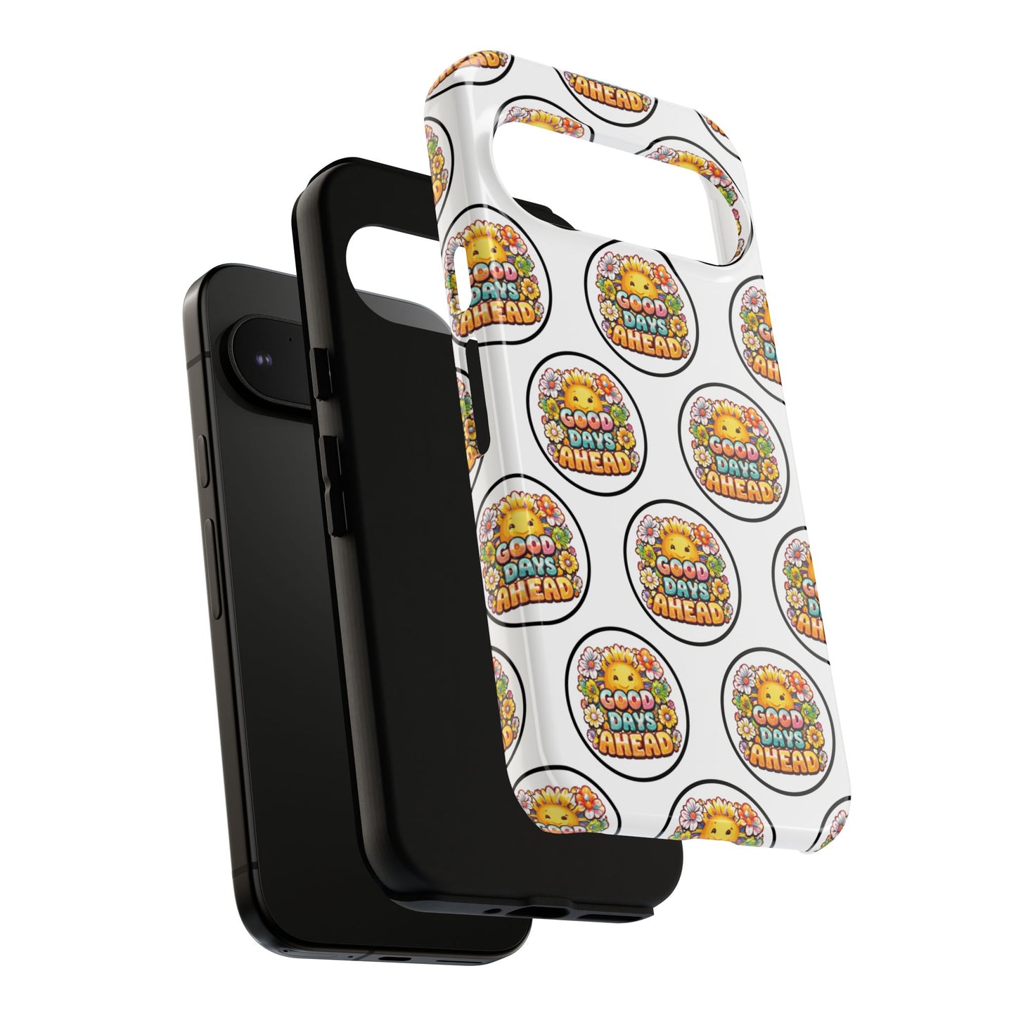 Phone Case – 'Good Days Ahead' Retro Sun Pattern
