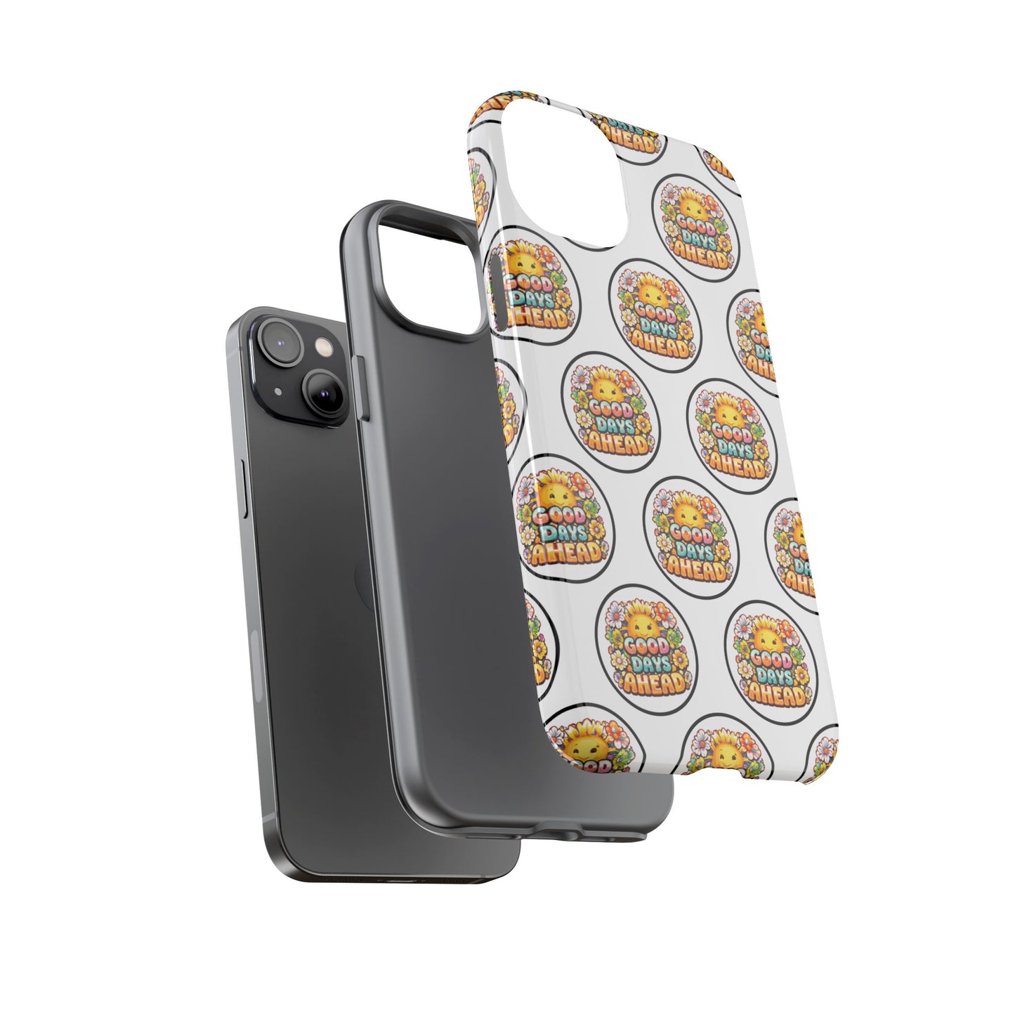 Phone Case – 'Good Days Ahead' Retro Sun Pattern