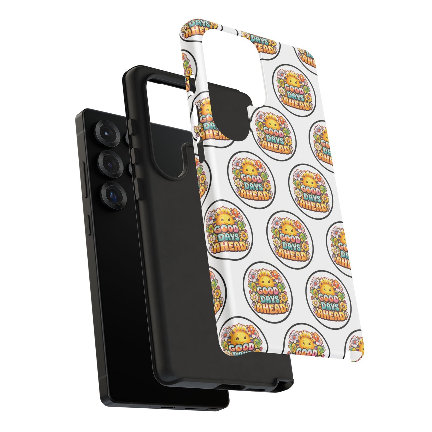 Phone Case – 'Good Days Ahead' Retro Sun Pattern