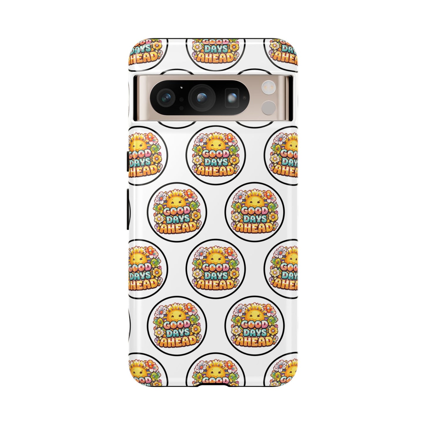 Phone Case – 'Good Days Ahead' Retro Sun Pattern
