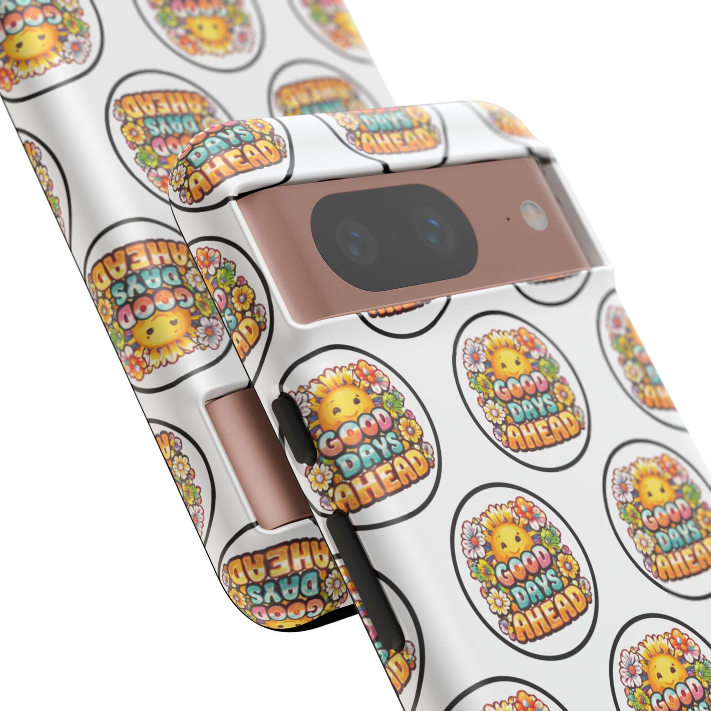 Phone Case – 'Good Days Ahead' Retro Sun Pattern