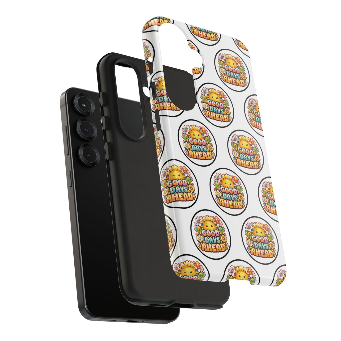 Phone Case – 'Good Days Ahead' Retro Sun Pattern