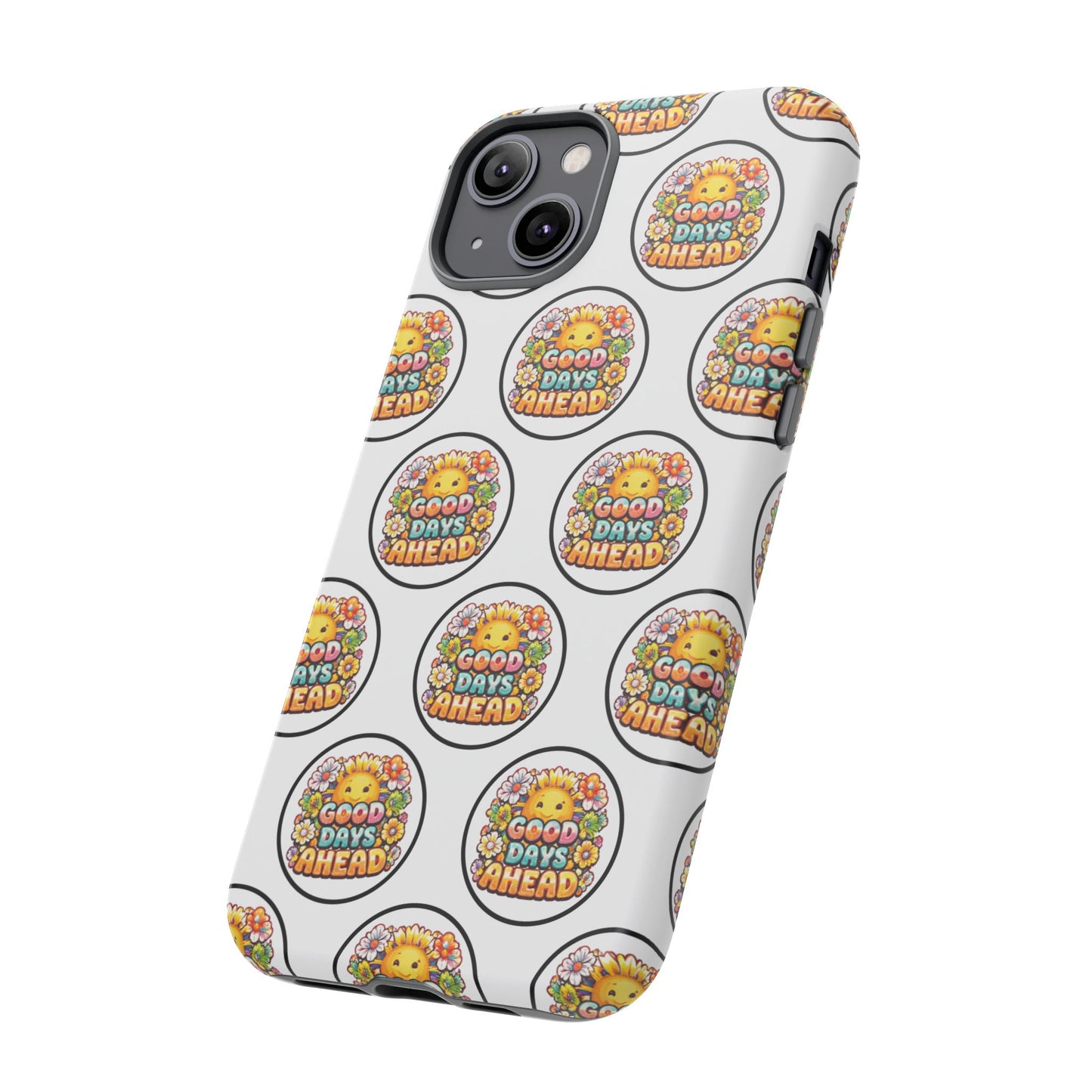 Phone Case – 'Good Days Ahead' Retro Sun Pattern