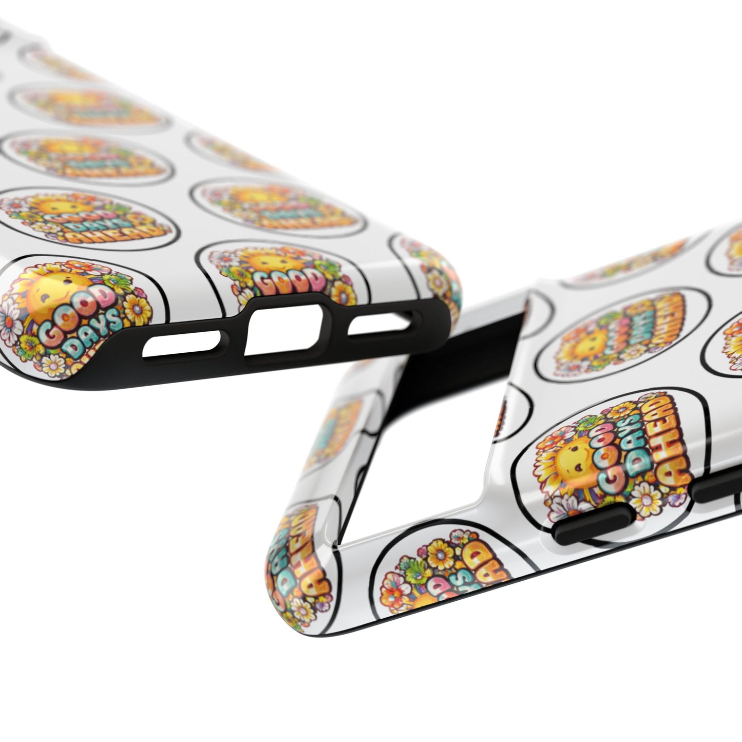 Phone Case – 'Good Days Ahead' Retro Sun Pattern