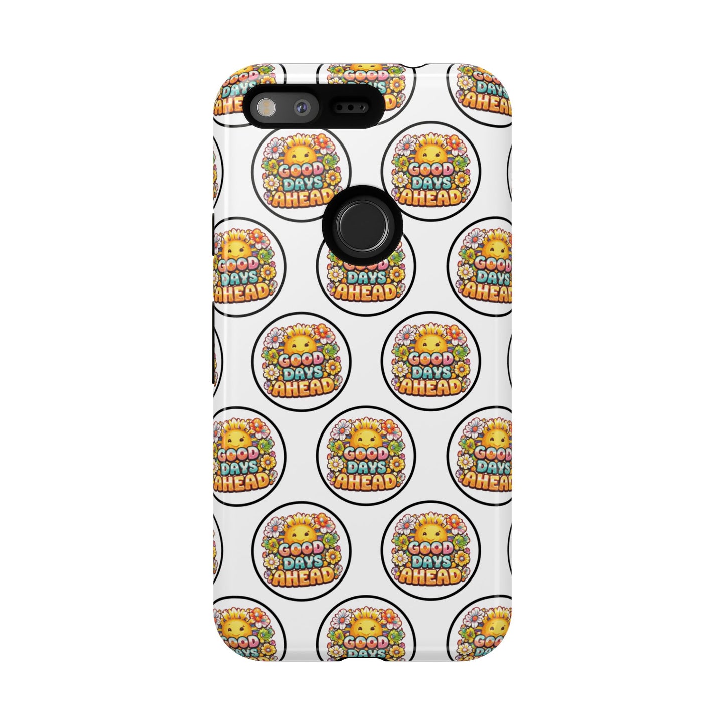 Phone Case – 'Good Days Ahead' Retro Sun Pattern