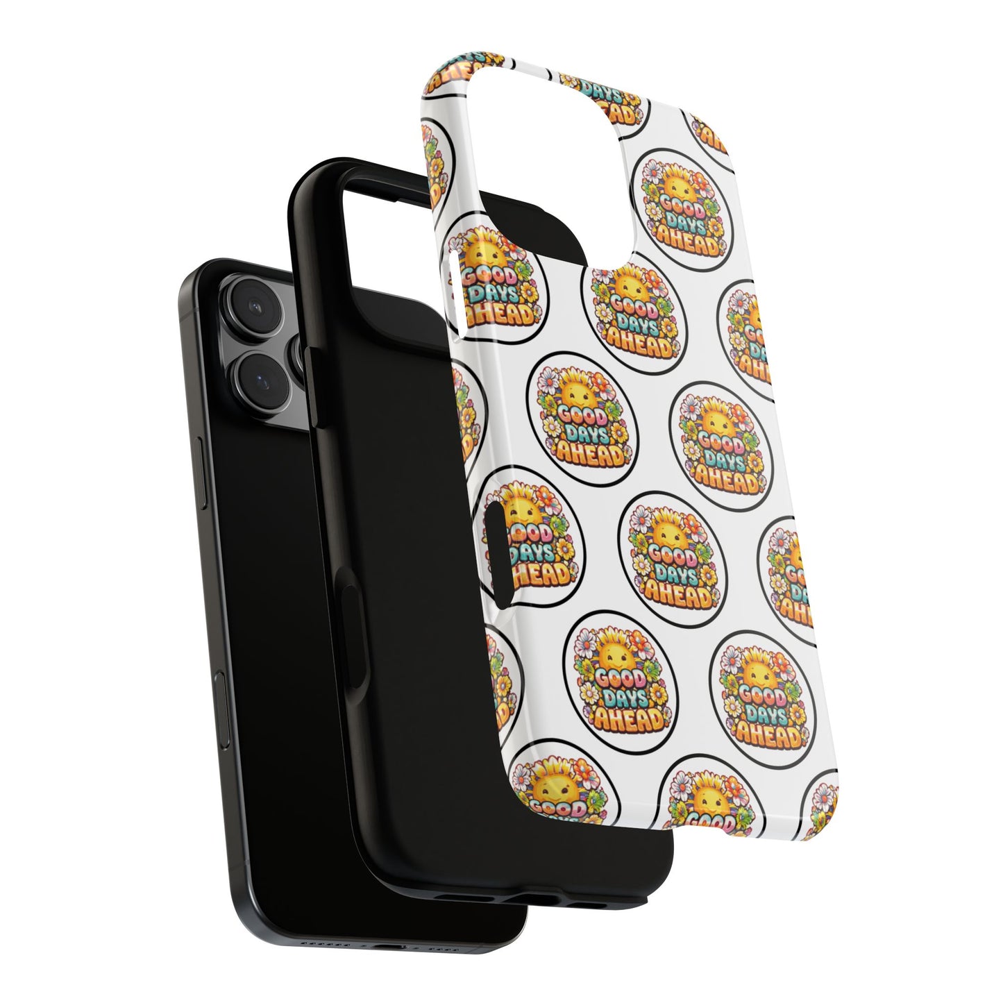 Phone Case – 'Good Days Ahead' Retro Sun Pattern