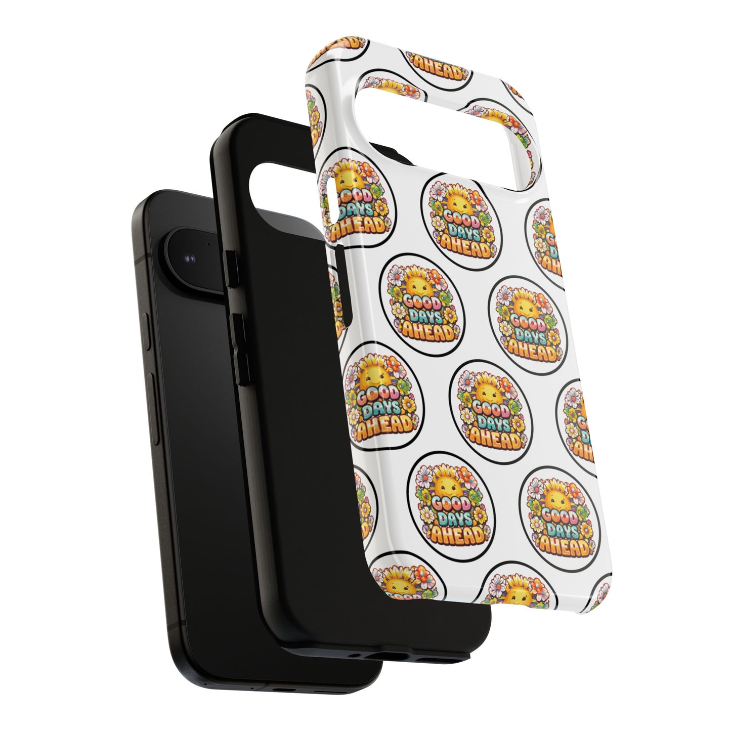 Phone Case – 'Good Days Ahead' Retro Sun Pattern