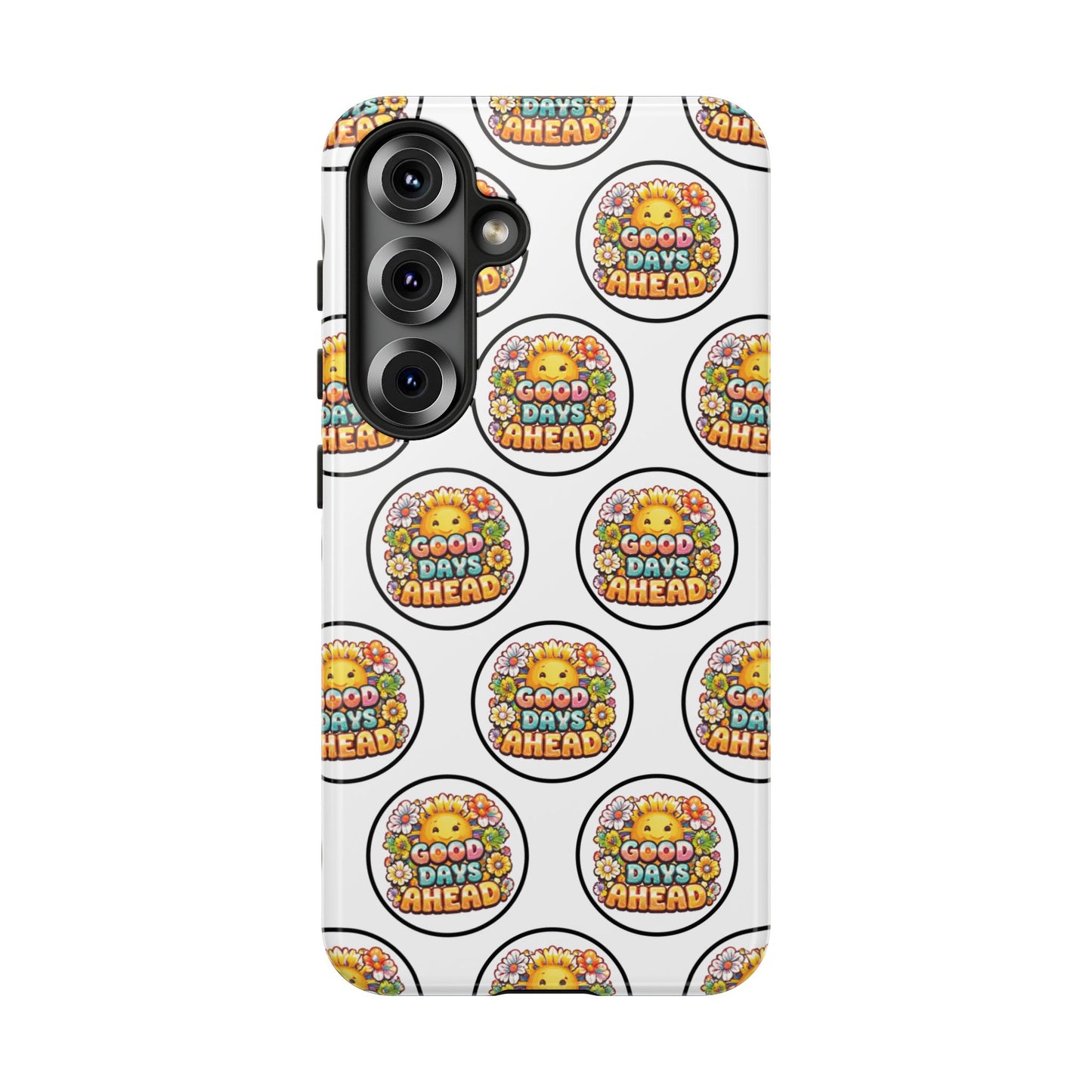 Phone Case – 'Good Days Ahead' Retro Sun Pattern