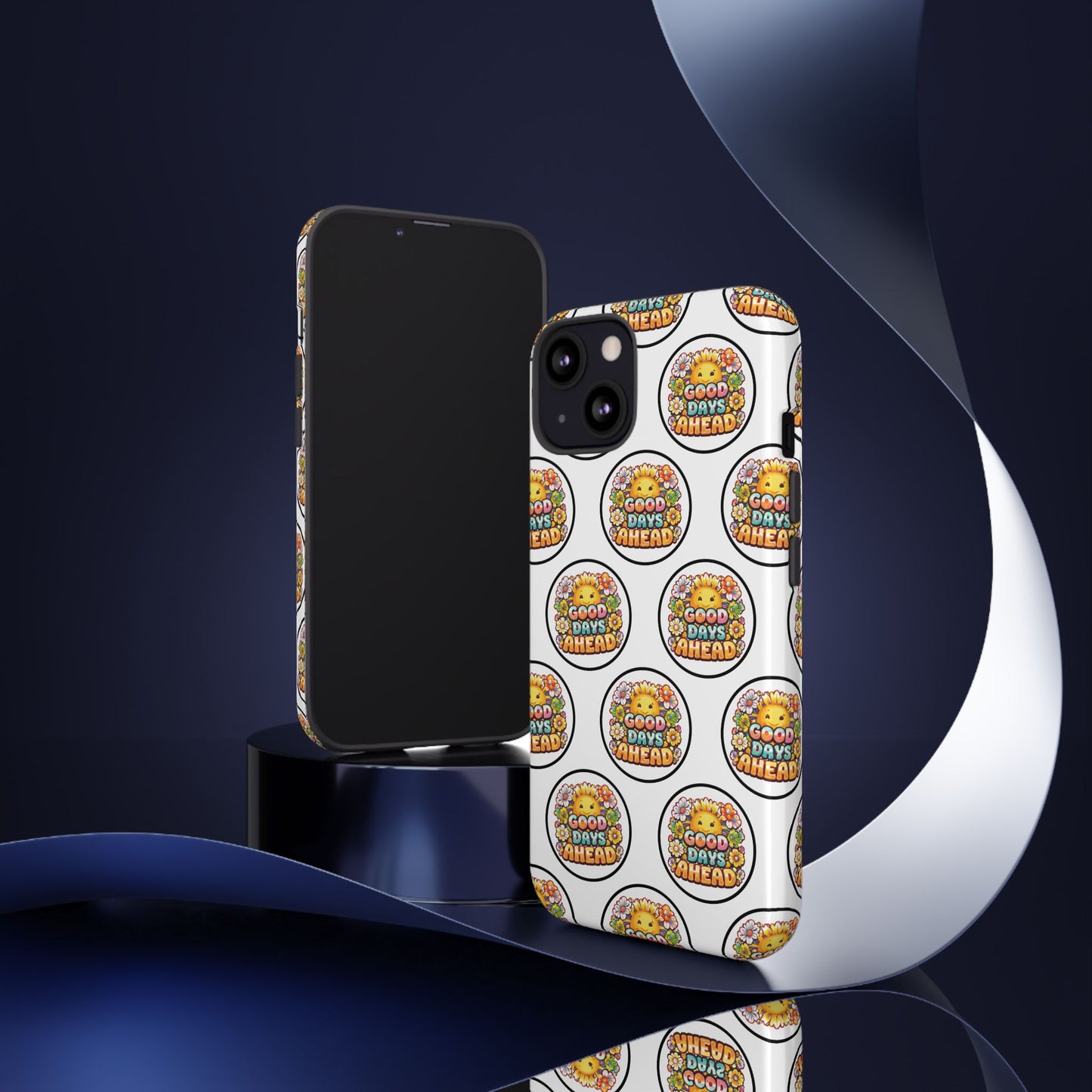 Phone Case – 'Good Days Ahead' Retro Sun Pattern