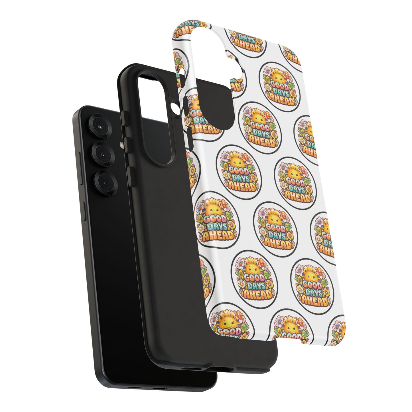 Phone Case – 'Good Days Ahead' Retro Sun Pattern