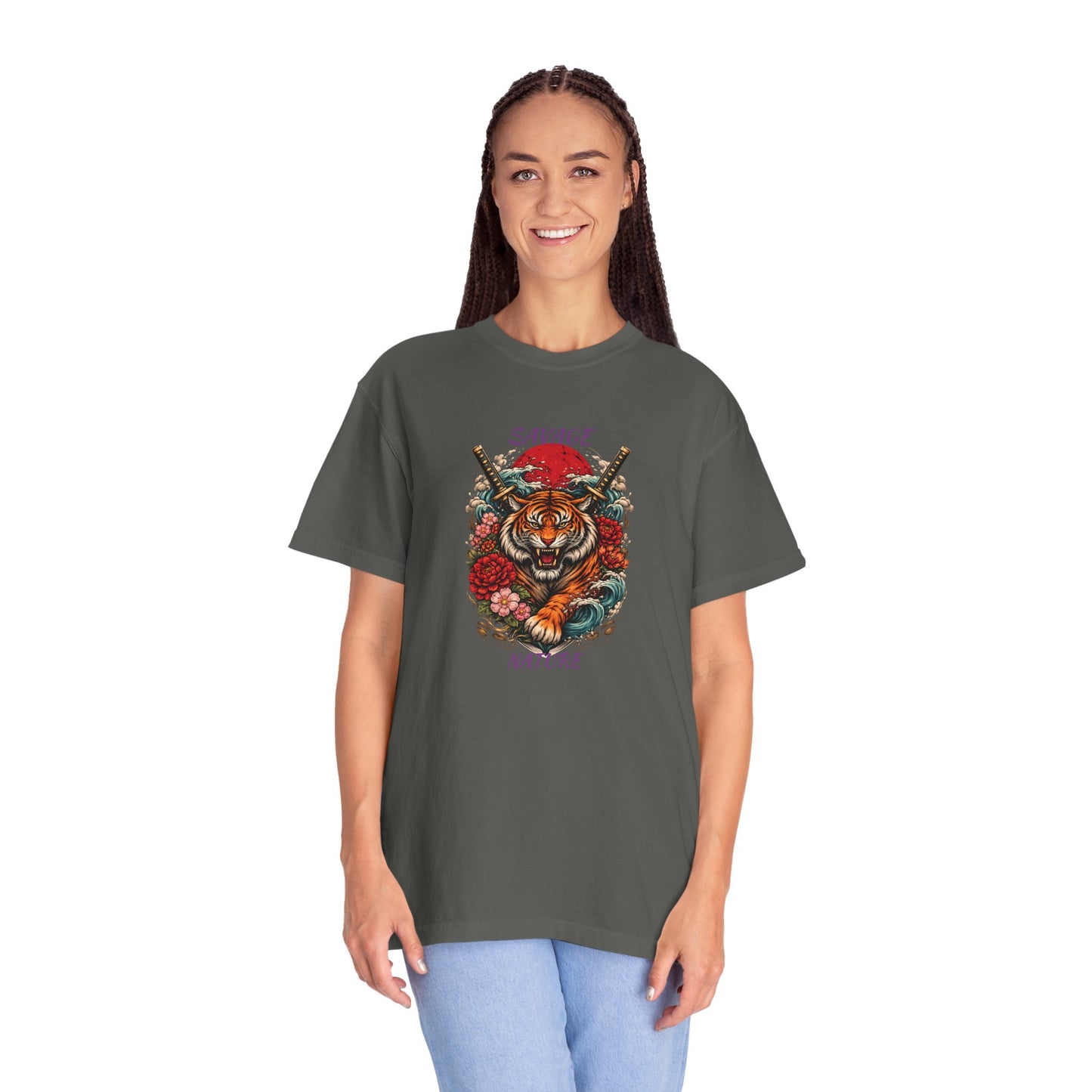 Savage Nature Tiger T-Shirt – Floral Tiger Graphic Tee