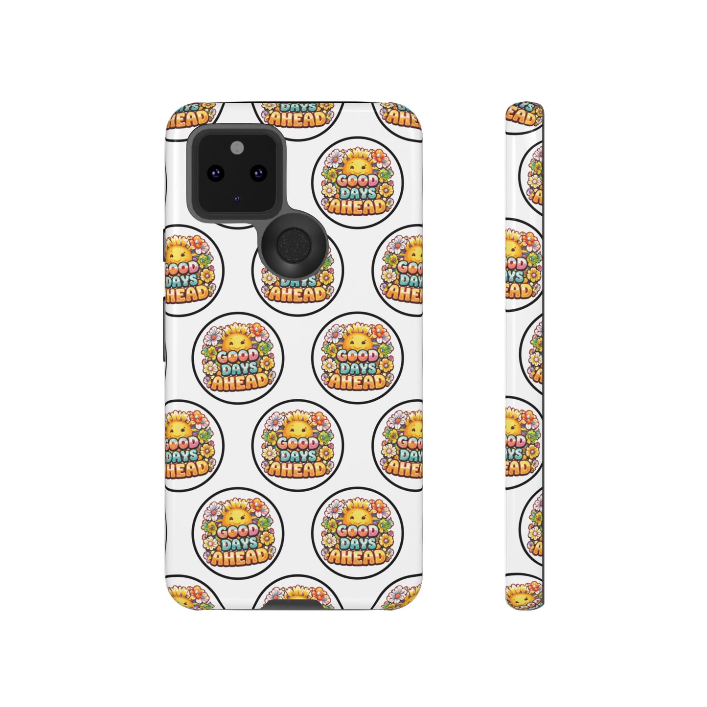 Phone Case – 'Good Days Ahead' Retro Sun Pattern