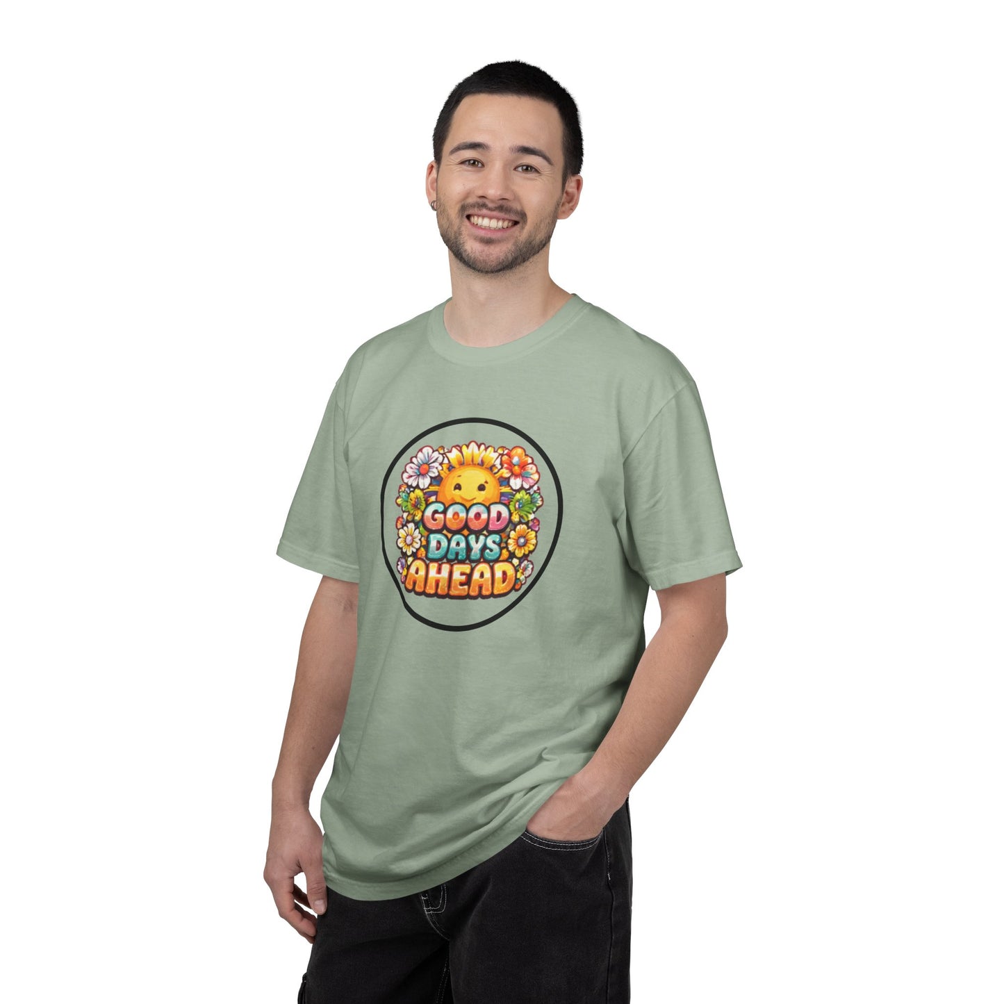 Good Days Ahead T-Shirt — Retro Sunny Floral Positive Vibes Tee