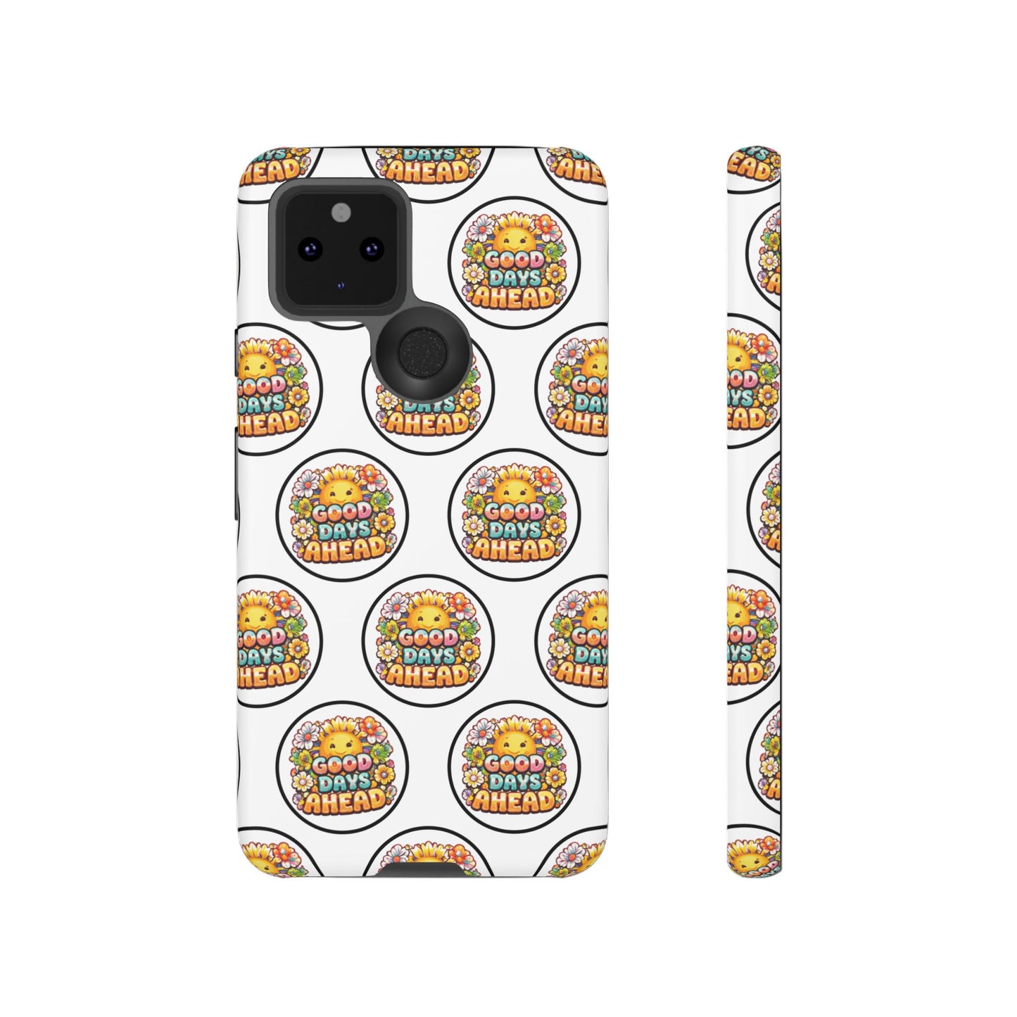 Phone Case – 'Good Days Ahead' Retro Sun Pattern